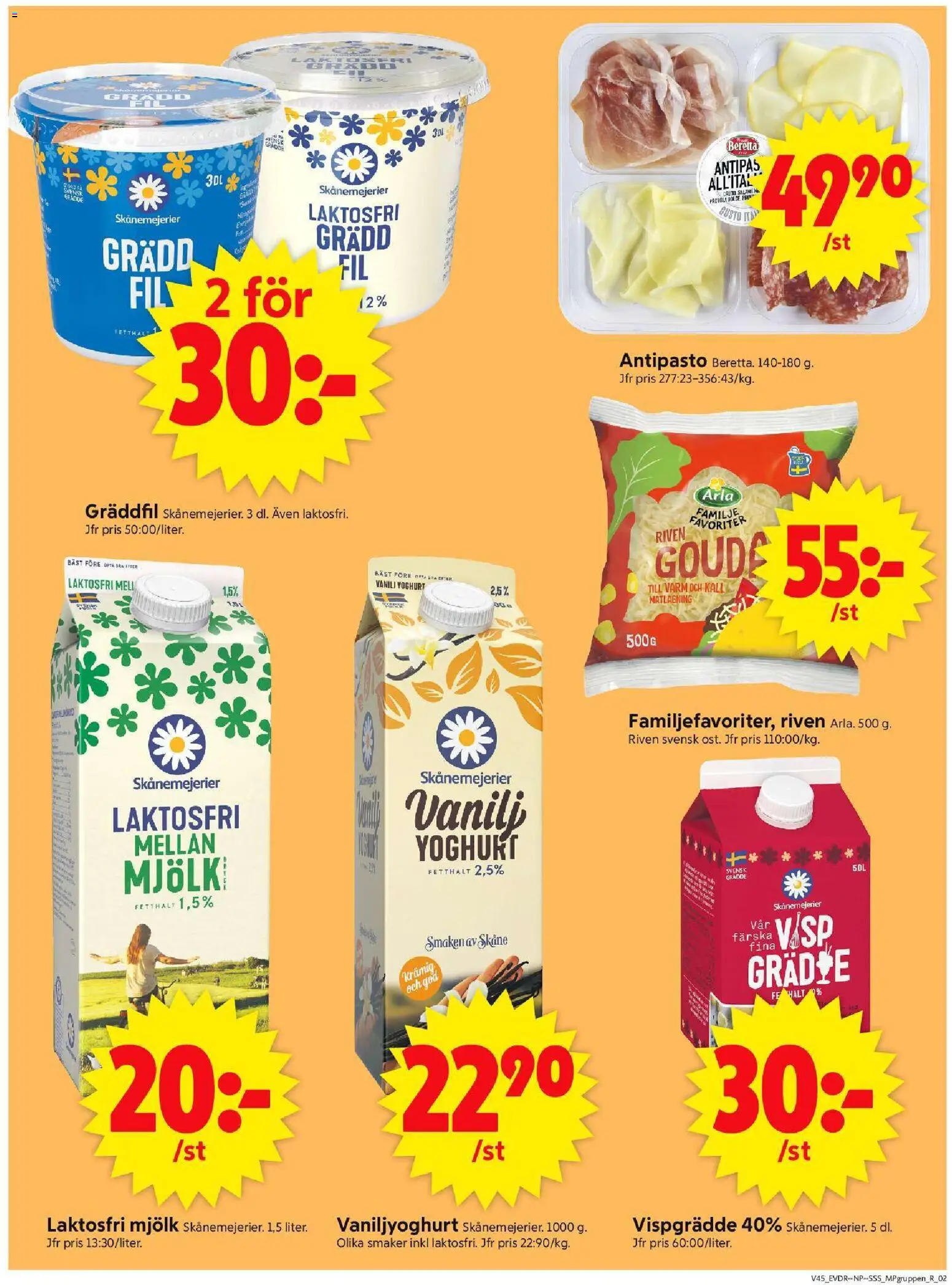 ICA Supermarket reklamblad aktuell från 03.11.2025 | Sida: 11 | Produkter: Mjölk, Yoghurt, Gräddfil, Vispgrädde