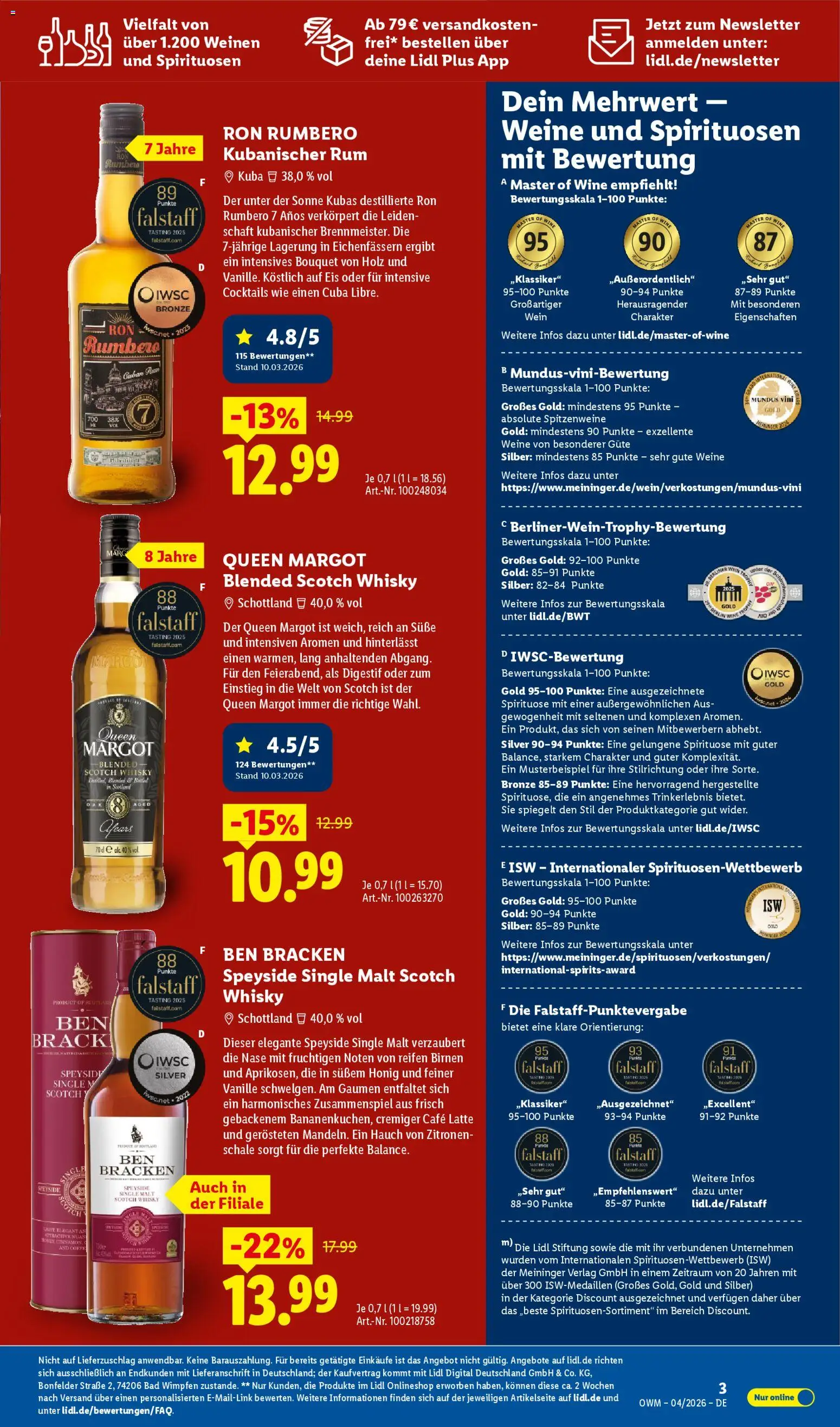 Lidl Prospekt – gültig ab 01.04.2026 | Seite: 3 | Produkte: Rum, Bad, Wein, Eis