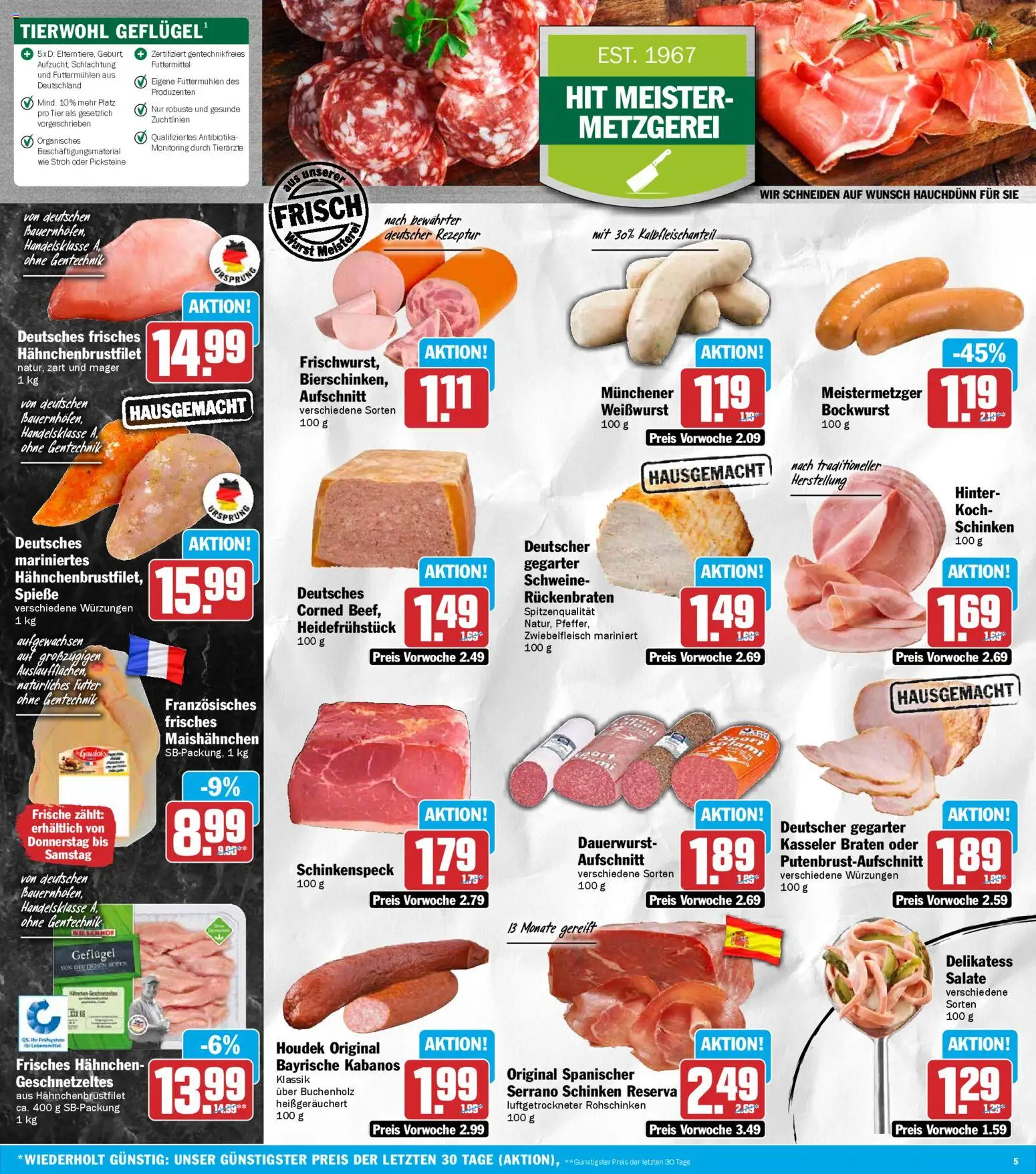 HIT Prospekt 	 – gültig ab 02.03.2026 | Seite: 5 | Produkte: Hahnchen, Spieße, Serrano schinken, Schinken