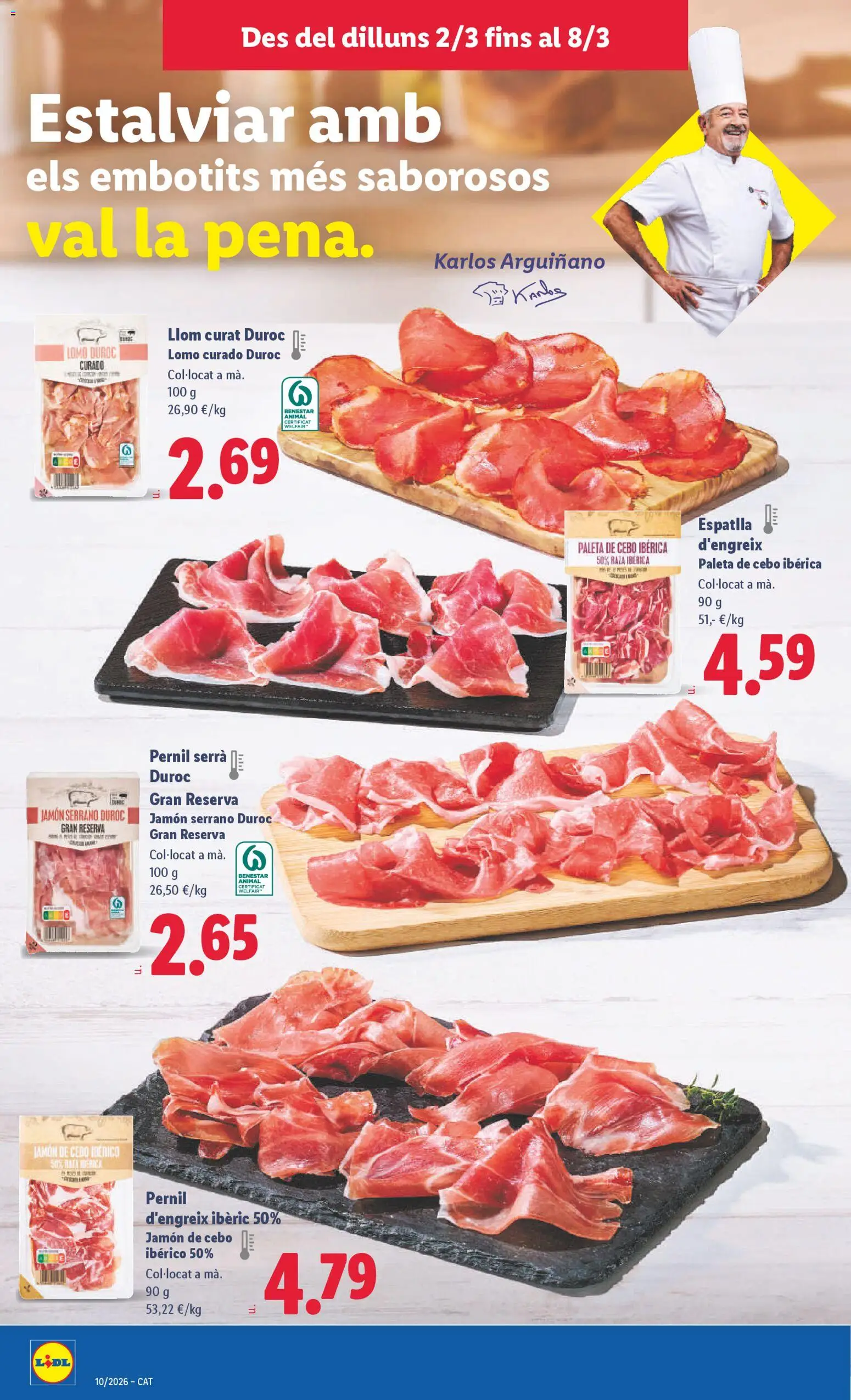 Lidl folleto │ válido desde el 02.03.2026 | Página: 8 | Productos: Jamón serrano, Jamón