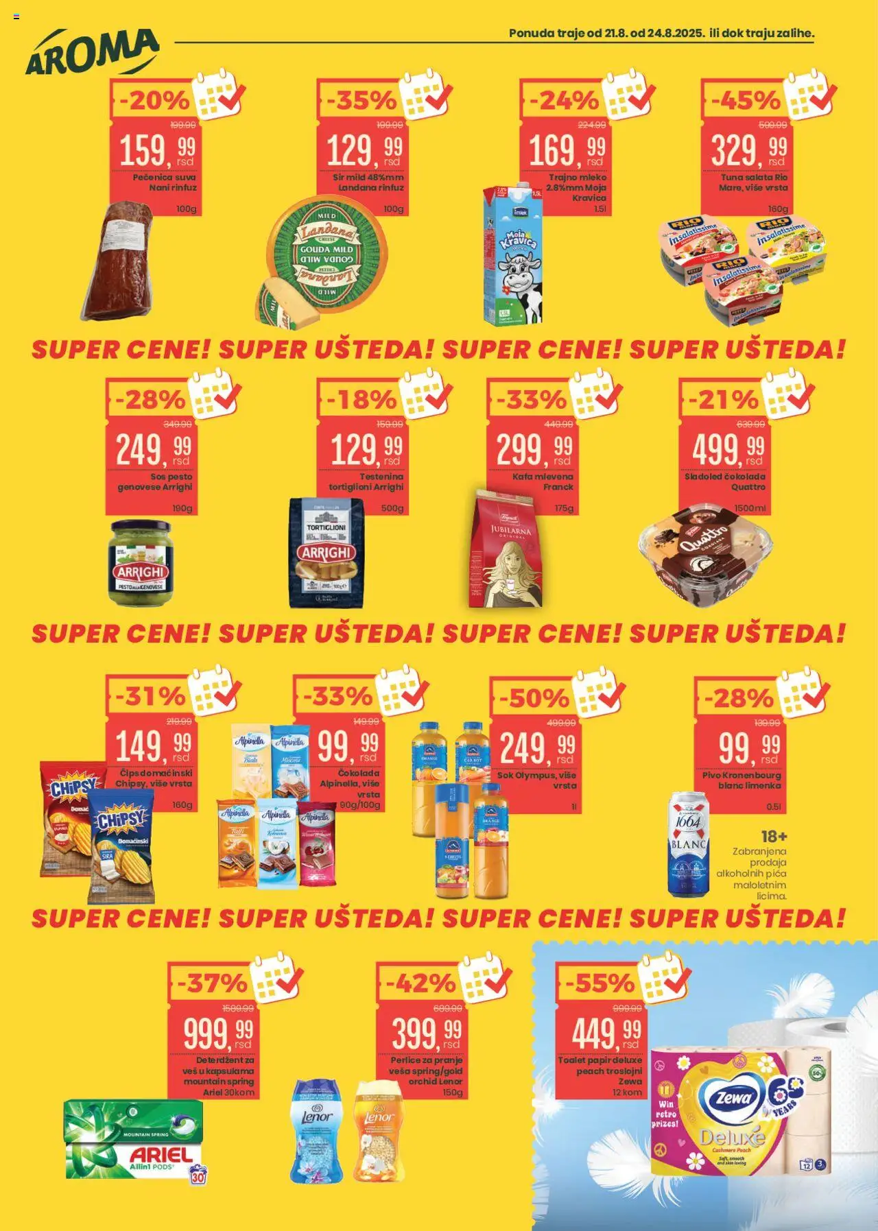 Aroma Market katalog - važi od 21.08.2025 | Strana: 2 | Proizvode: Lenor, Mleko, Pica, Sok