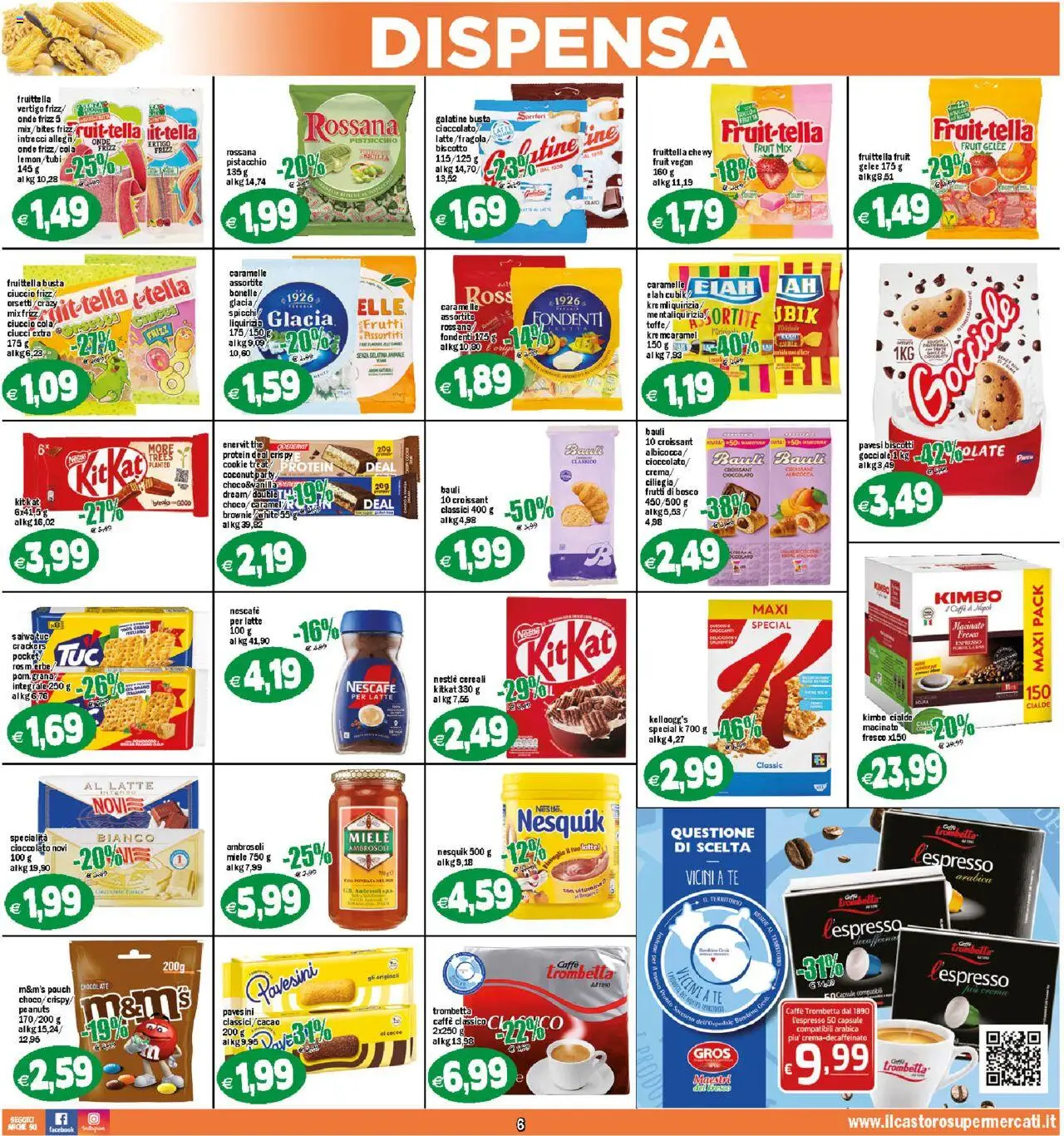 Volantino Il Castoro del 05.09.2025 | Pagina: 6 | Prodotti: Caffè, Tè, Latte, Cacao