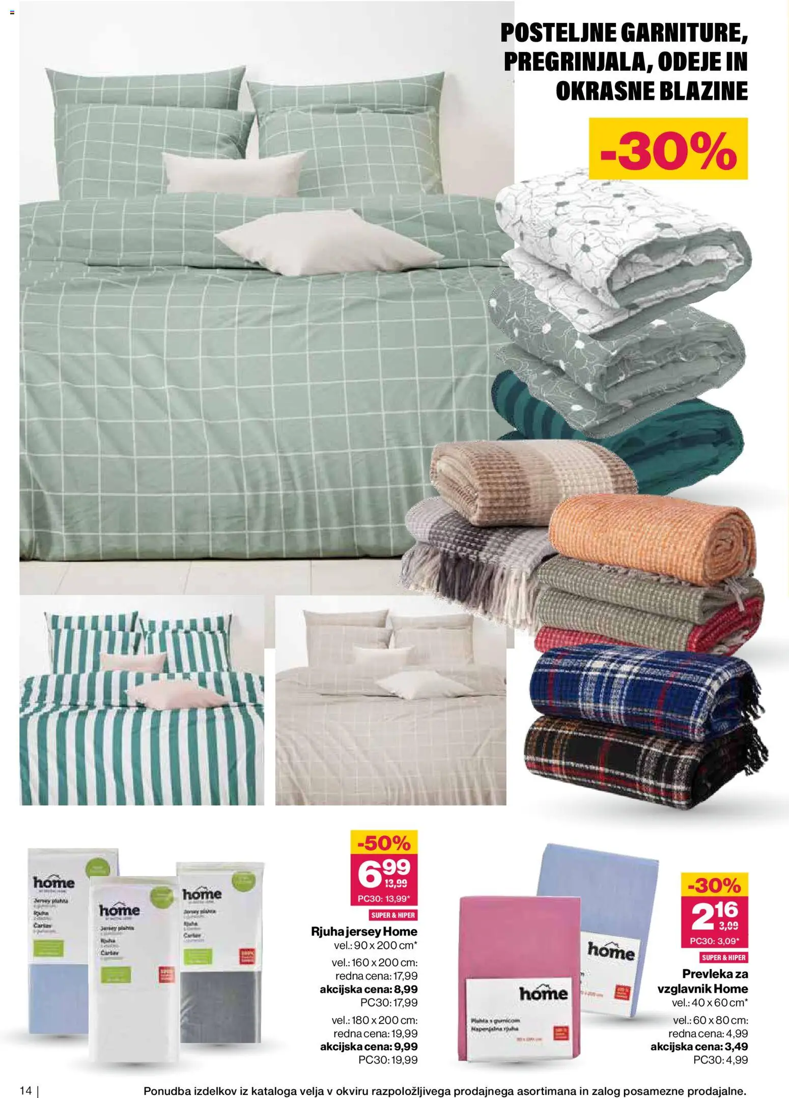 Novi Mercator katalog ponudbe – veljaven od 14.01.2026 | Stran: 14 | Izdelki: Vzglavnik, Prevleka, Rjuha