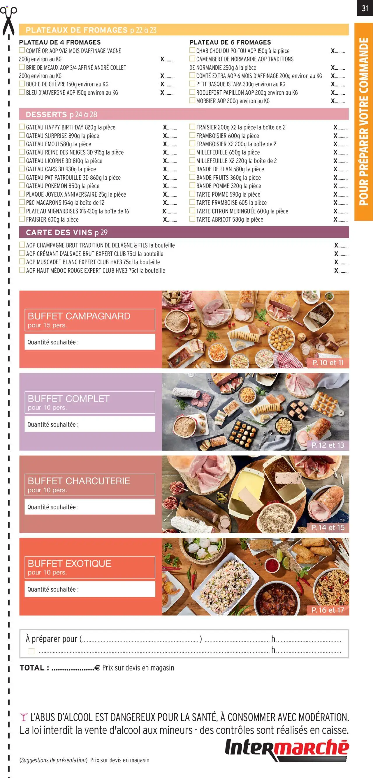  | Page: 31 | Produits: Abricot, Champagne brut, Macarons, Fraisier