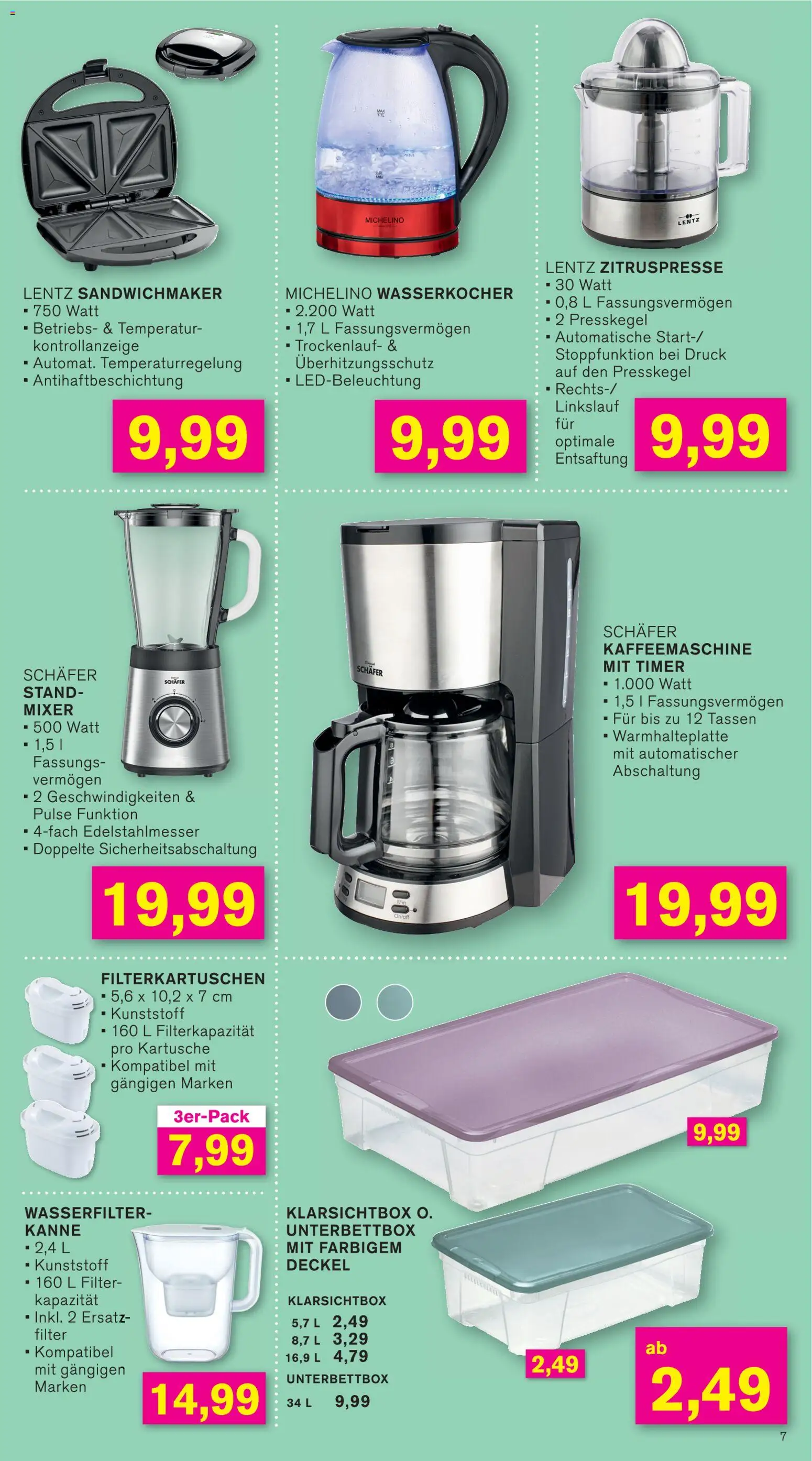 KODi Prospekt 	 – gültig ab 02.02.2026 | Seite: 7 | Produkte: Kaffeemaschine, Wasserkocher, Mixer, Sandwichmaker