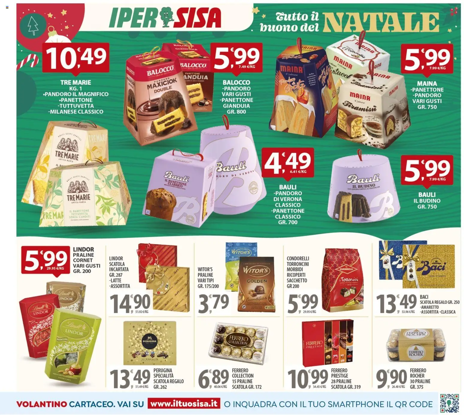 Volantino SISA del 16.12.2025 | Pagina: 3 | Prodotti: Pandoro, Panettone, Smartphone, Torroncini