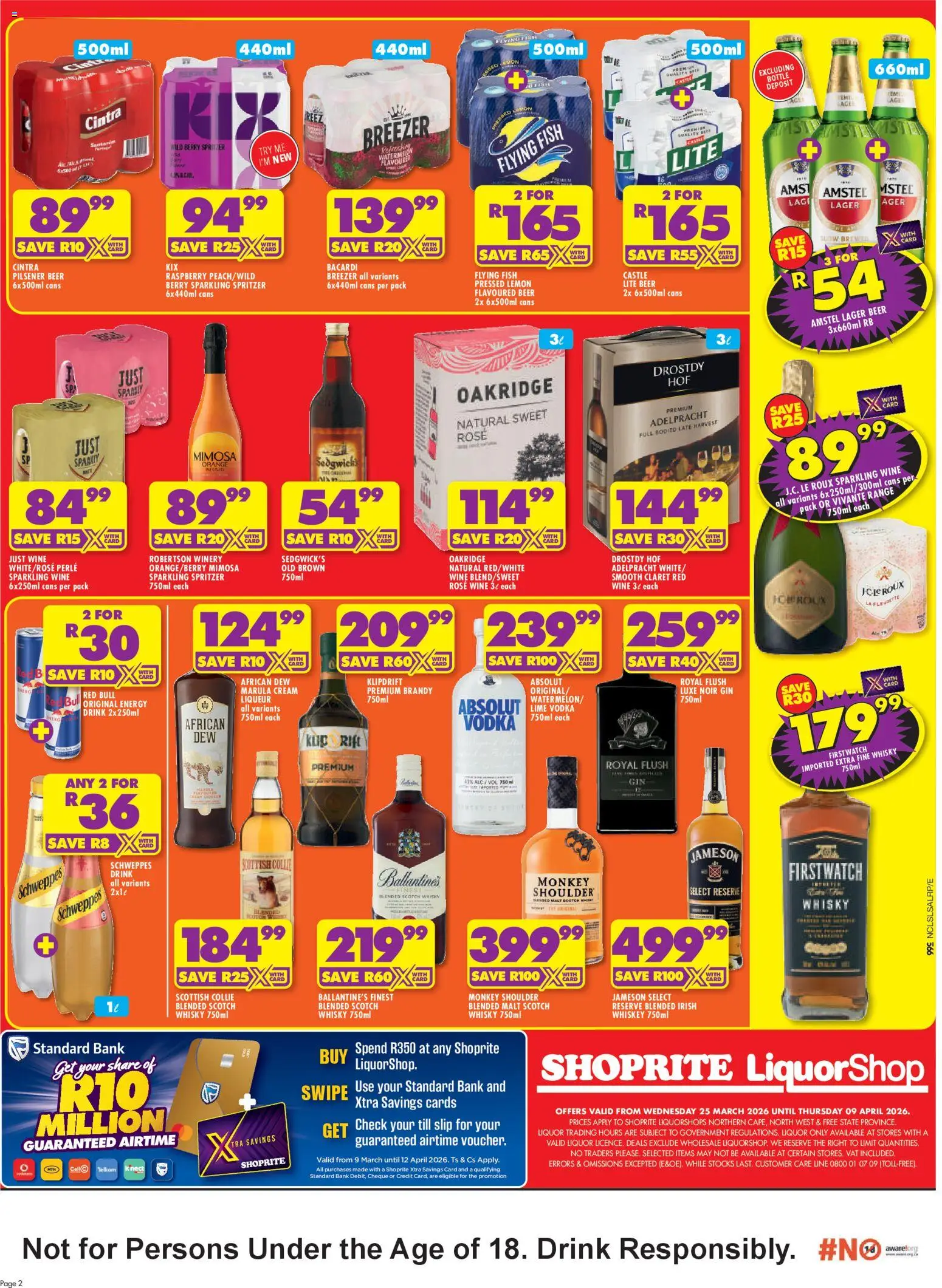 New Shoprite catalogue – valid from 25.03.2026 | Page: 2 | Products: Brandy, Wine, Fish, Gin