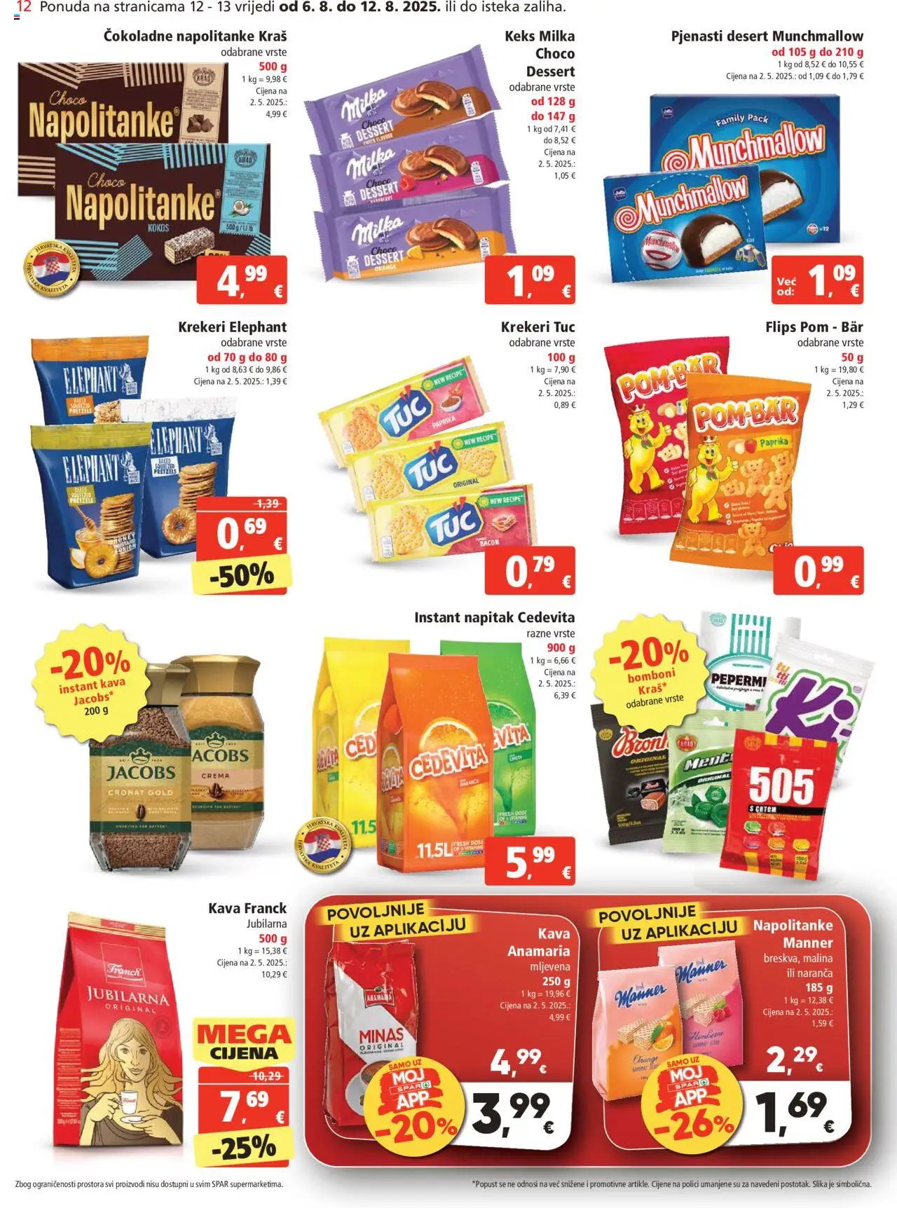 Spar katalog | vrijedi od 06.08.2025 | Stranica: 12 | Proizvodi: Kava, Keks, Krekeri, Cedevita