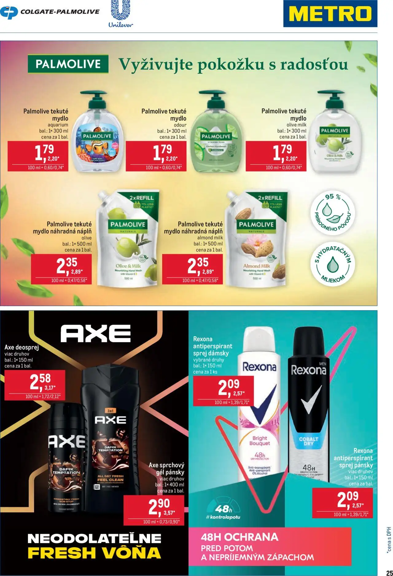 Nové Metro akcie – leták je platný od 27.08.2025 | Strana: 25 | Produkty: Mydlo, Antiperspirant