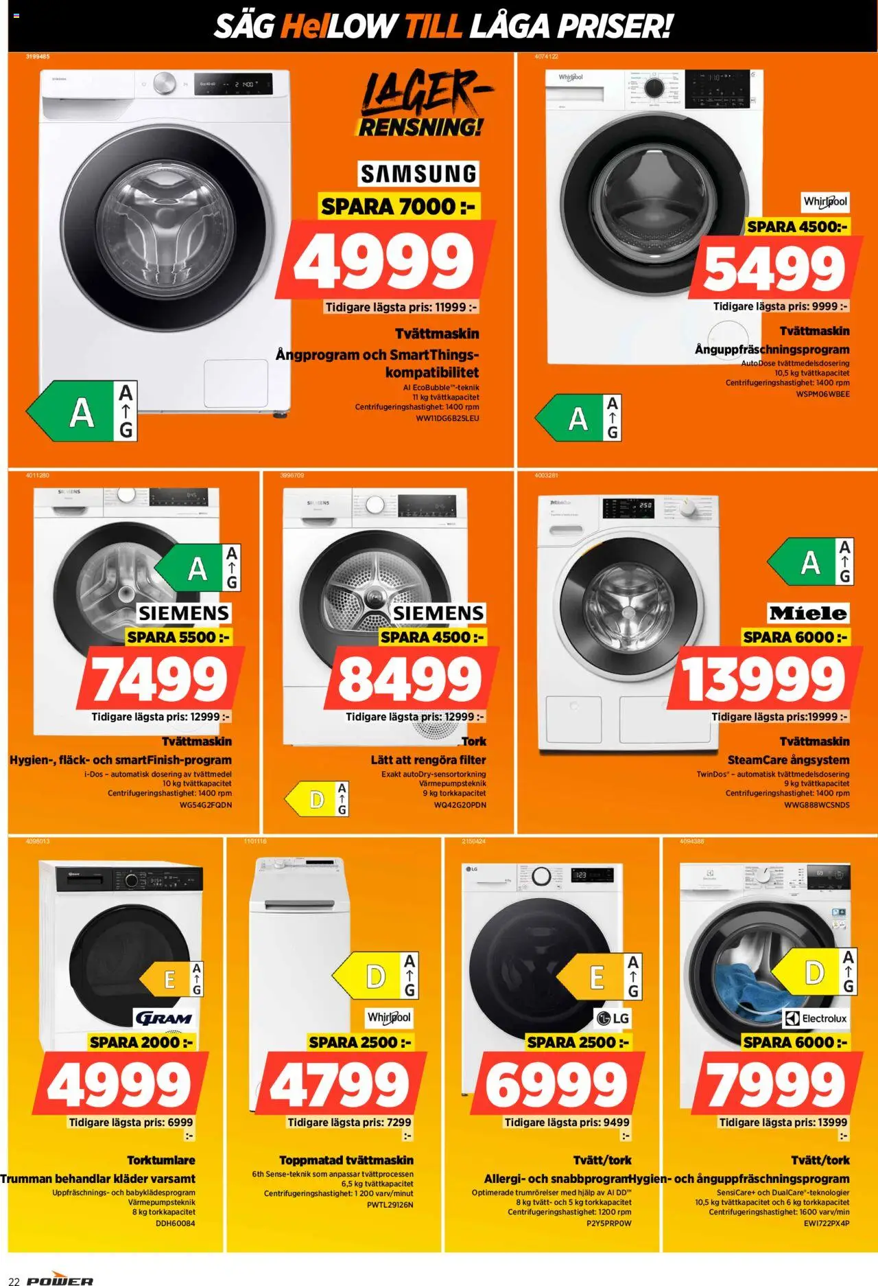 Power reklamblad aktuell från 20.10.2025 | Sida: 22 | Produkter: Såg, Filter, Tvättmaskin, Torktumlare