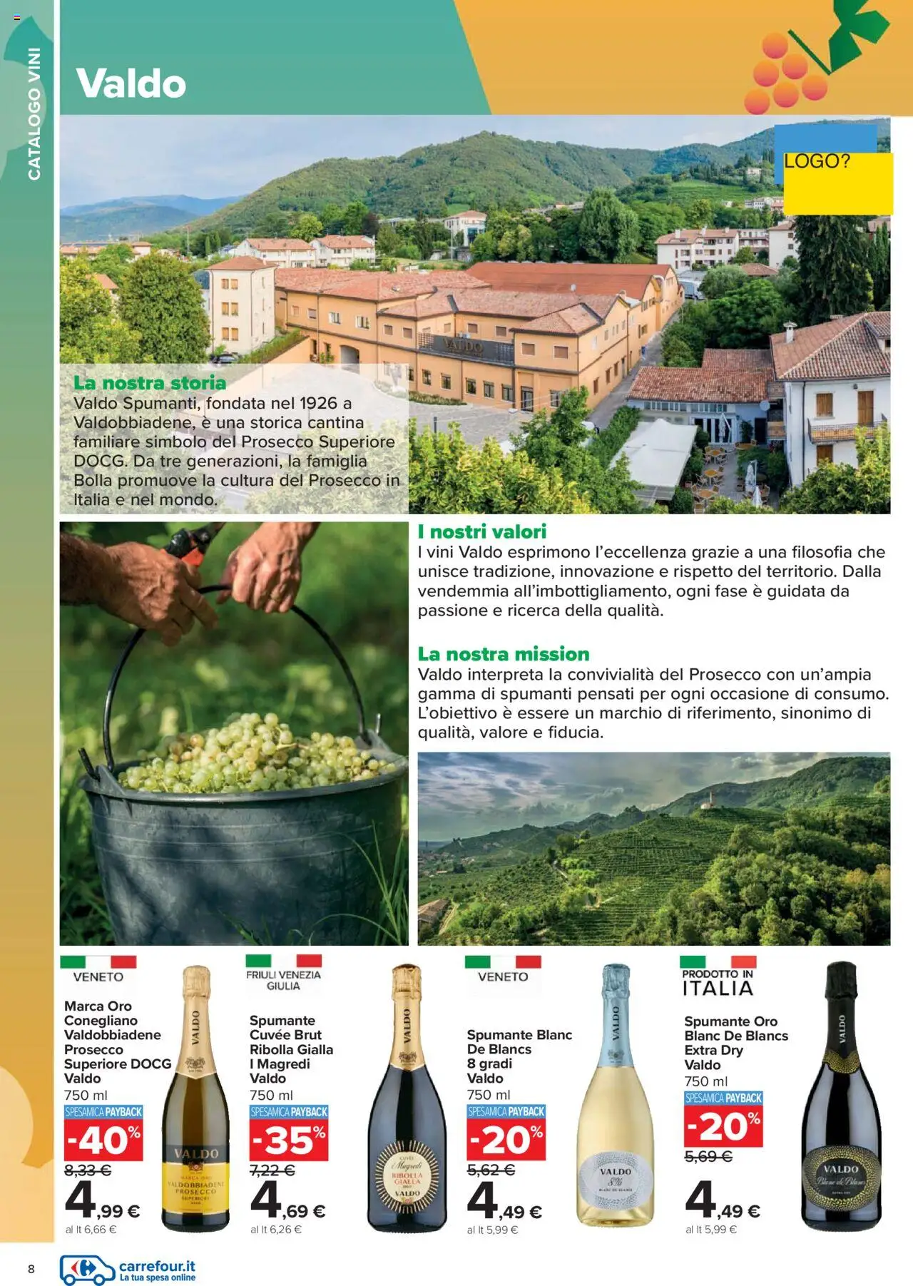 Volantino Carrefour del 06.10.2025 | Pagina: 8 | Prodotti: Prosecco, Spumante
