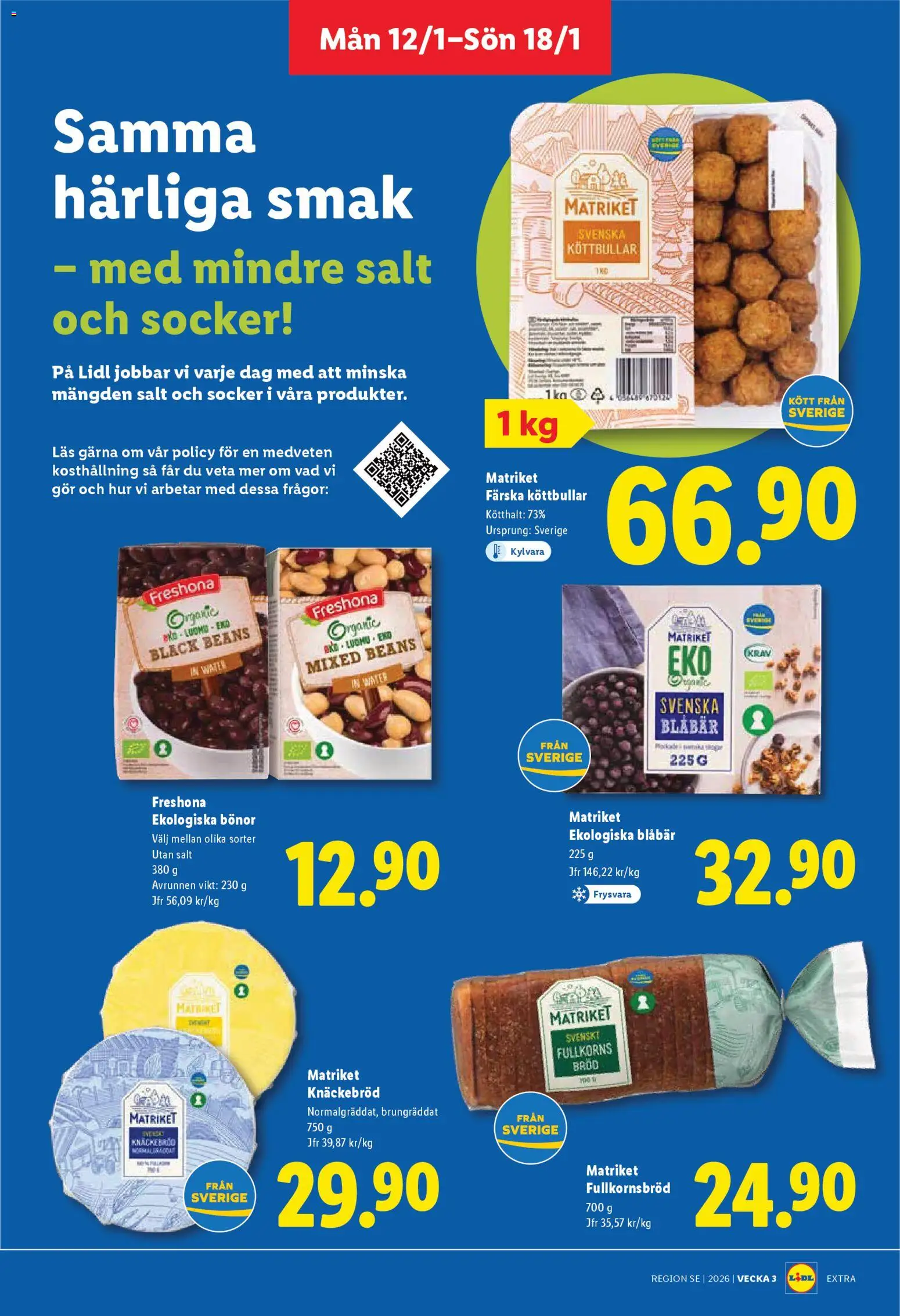 Lidl reklamblad aktuell från 12.01.2026 | Sida: 9 | Produkter: Salt, Knäckebröd, Bröd, Blåbär