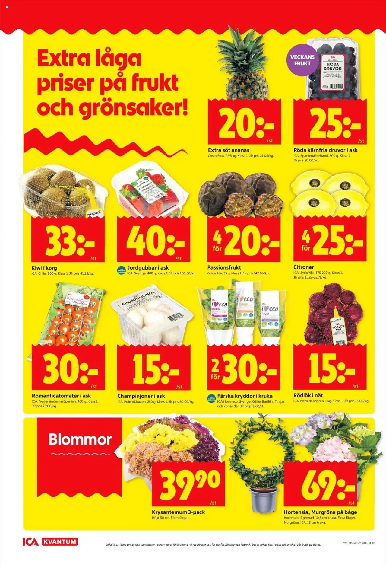 ICA Kvantum reklamblad aktuell från 25.08.2025 | Sida: 2 | Produkter: Kruka, Korg, Rödlök, Passionsfrukt