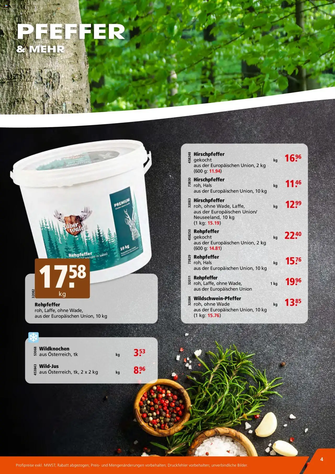 Aligro Aktionen Wildsaison Schlieren, Gossau SG, Frauenfeld, Rapperswil-Jona, Sargans, Bern, Brüttisellen, Pratteln, Emmen, Spreitenbach ab 13.08.2025 | Seite: 4 | Produkte: Pfeffer