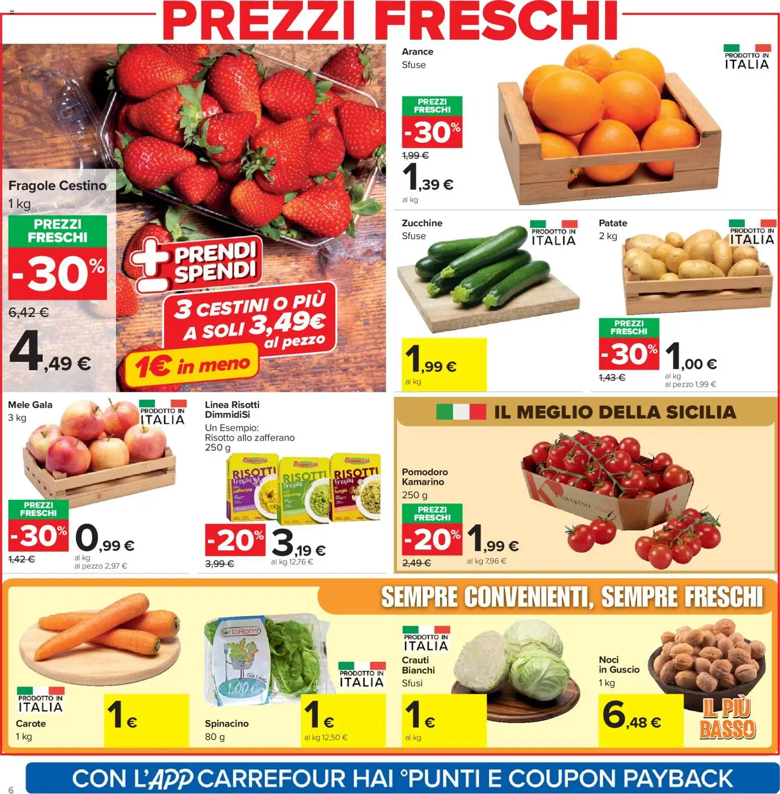 Volantino Carrefour del 02.03.2026 | Pagina: 6 | Prodotti: Fragole, Patate, Noci, Funghi