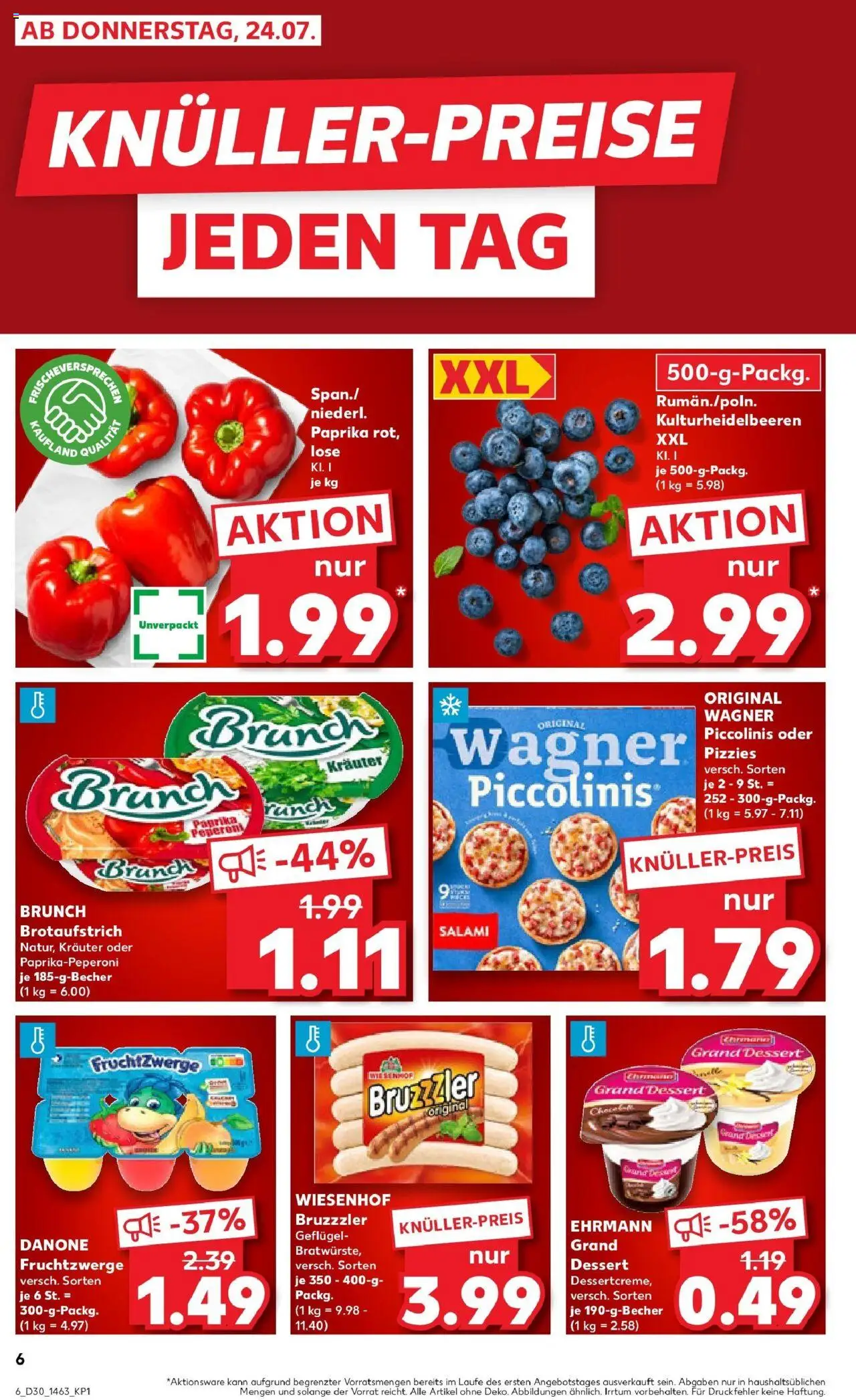 Kaufland prospekt Regensburg	 - gültig ab dem 24.07.2025 | Seite: 6 | Produkte: Ehrmann grand dessert, Fruchtzwerge, Piccolinis, Pizza