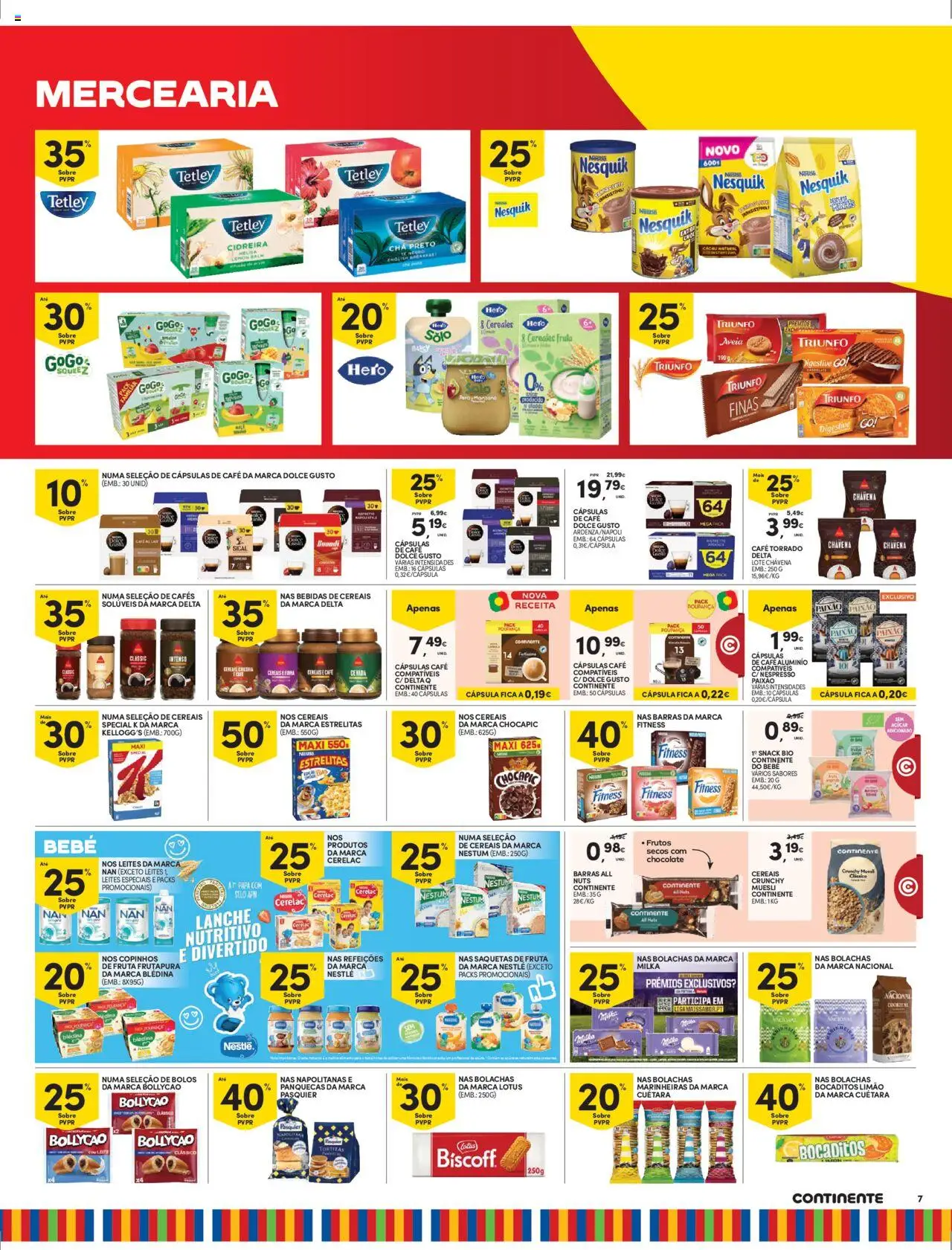 Continente - Madeira: Folheto Semanal │ válido de 14.10.2025 | Página: 7 | Produtos: Cápsulas café, Nespresso, Nestlé, Cereais