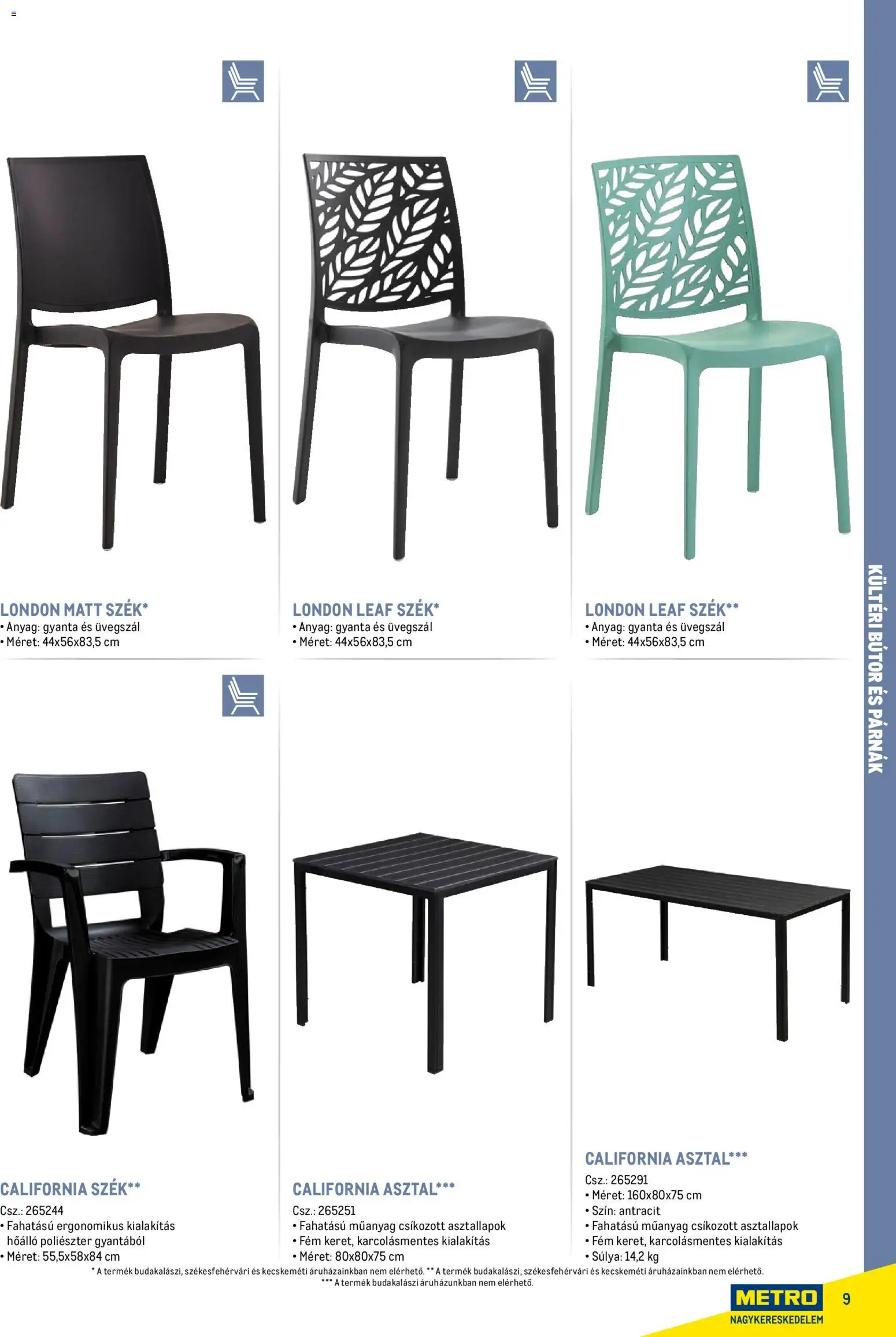 Metro akciós ujság - amely érvényes a következő dátumtól: 16.02.2026 | Oldal: 9 | Termékek: Bútor, Asztal, Szék