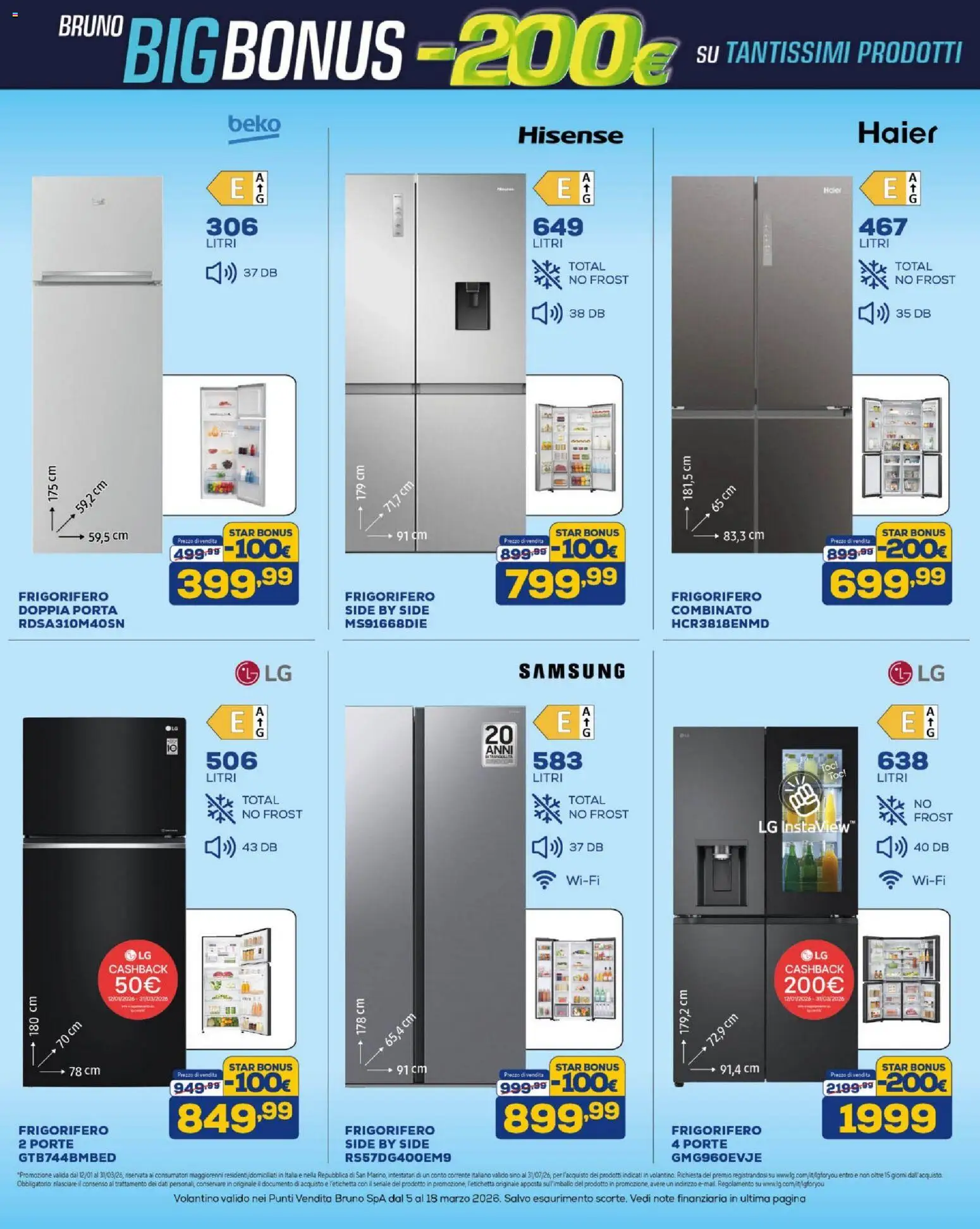 Volantino BRUNO del 05.03.2026 | Pagina: 7 | Prodotti: Frigorifero, Samsung