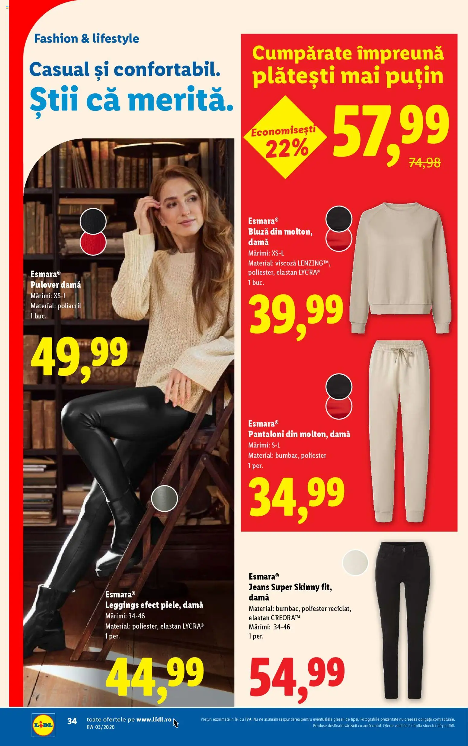 Noul catalog Lidl – valabil de la 12.01.2026 | Pagină: 34 | Produse: Bluză, Pulover, Pantaloni