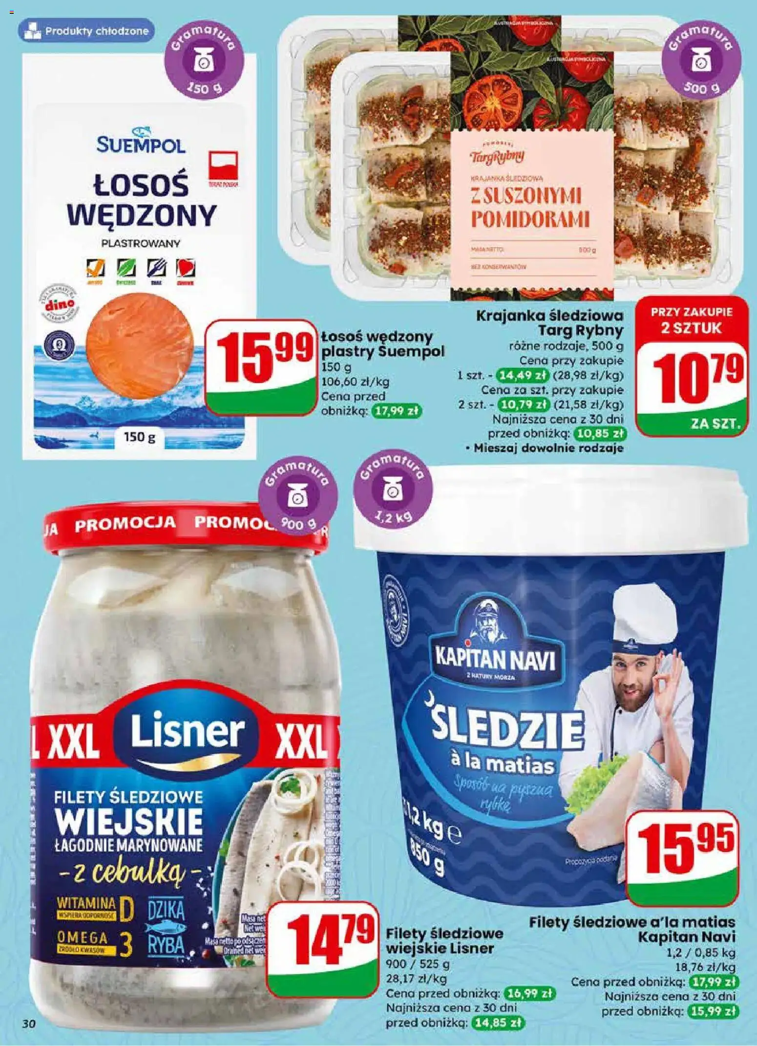 Dino gazetka od 01.04.2026 | Strona: 30 | Produkty: Łosoś wędzony, Łosoś, Ryba