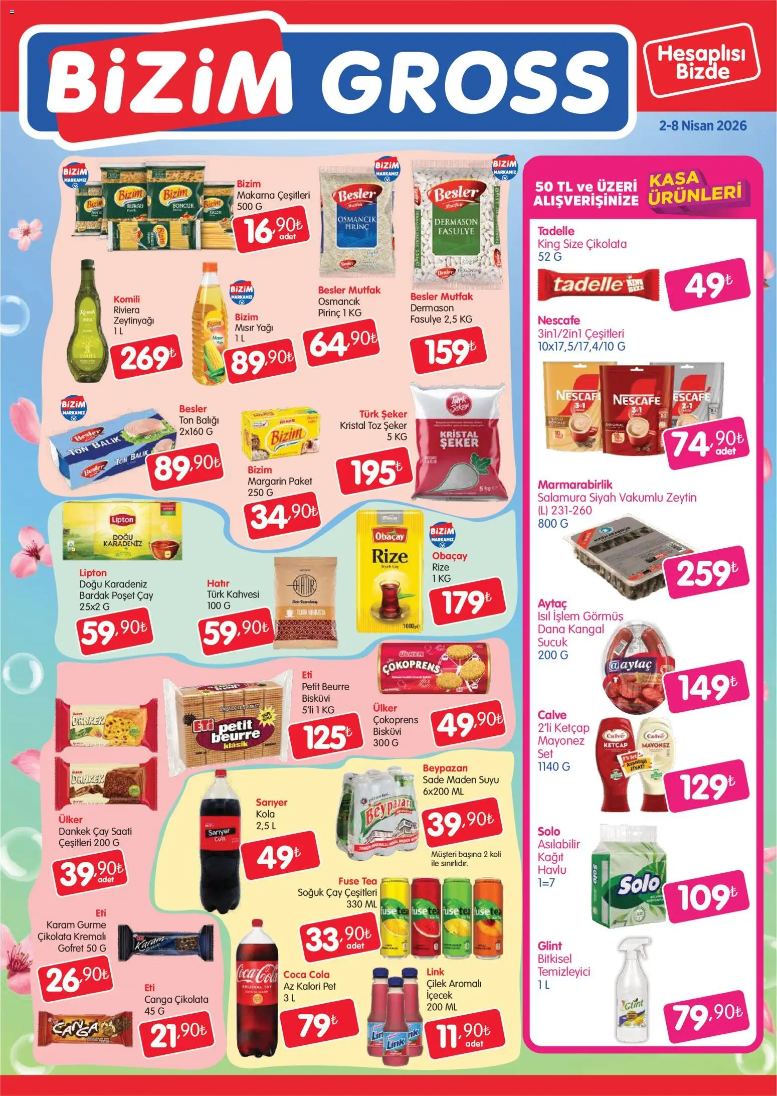 Bizim Toptan - Bizim Gross Fırsat Bülteni - 02.04.2026 tarihinden itibaren geçerlidir | Sayfa: 3 | Ürünler: Gofret, Bardak poşet çay, Maden suyu, Sucuk