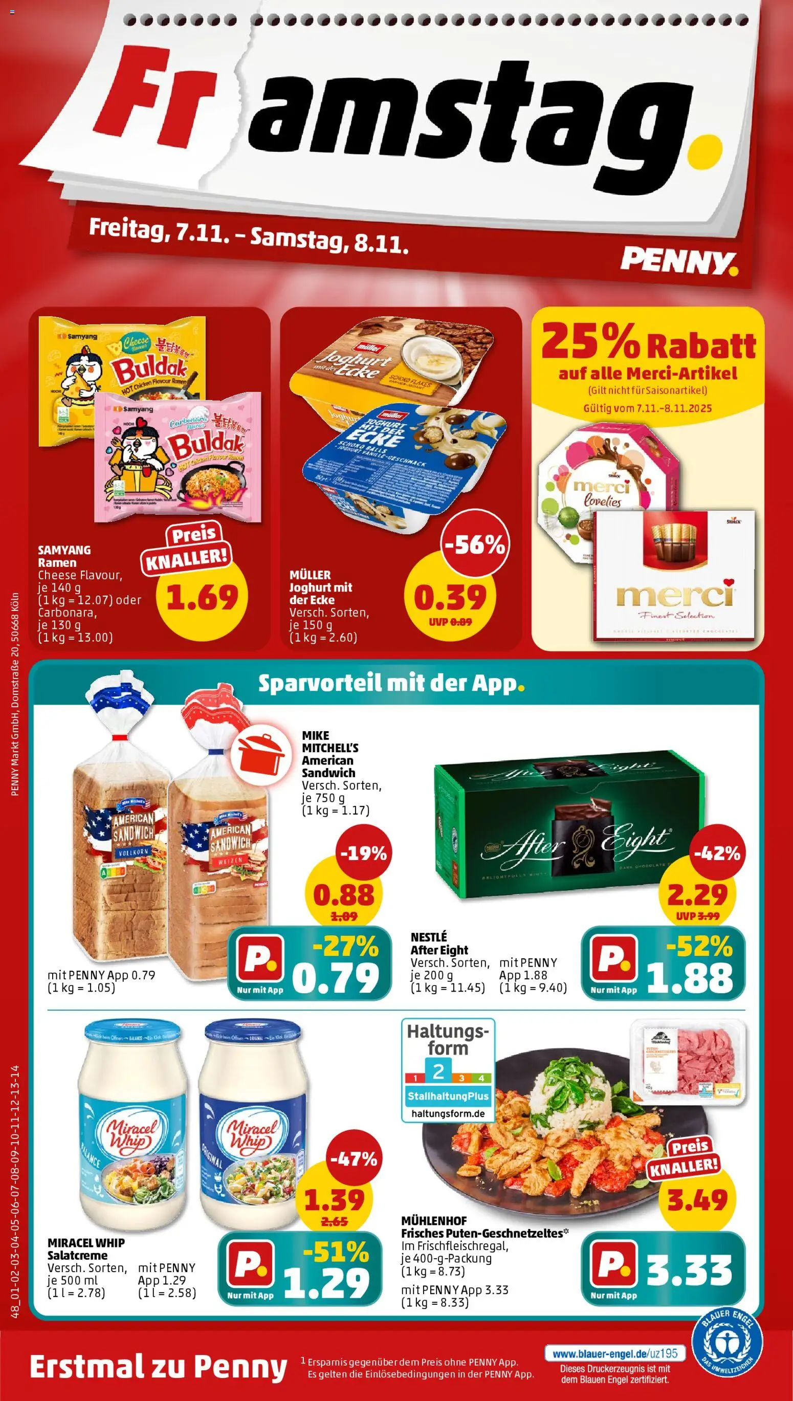 Penny Prospekt 	 – gültig ab 03.11.2025 | Seite: 50 | Produkte: Merci, Joghurt, Miracel whip