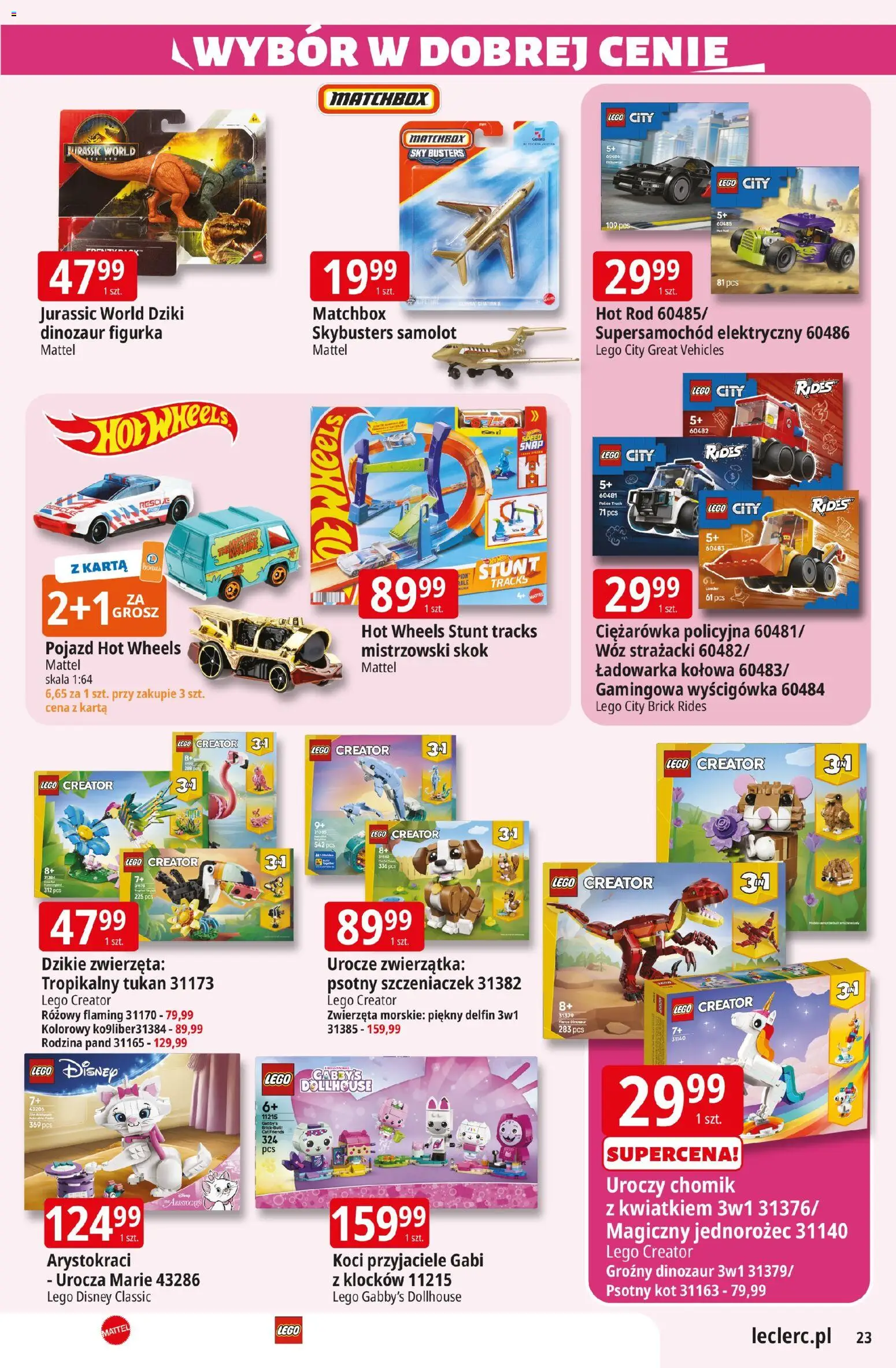 E.Leclerc Gazetka - Zielona Góra od 24.02.2026 | Strona: 23 | Produkty: Karta, Ładowarka, Jednorożec, Lego