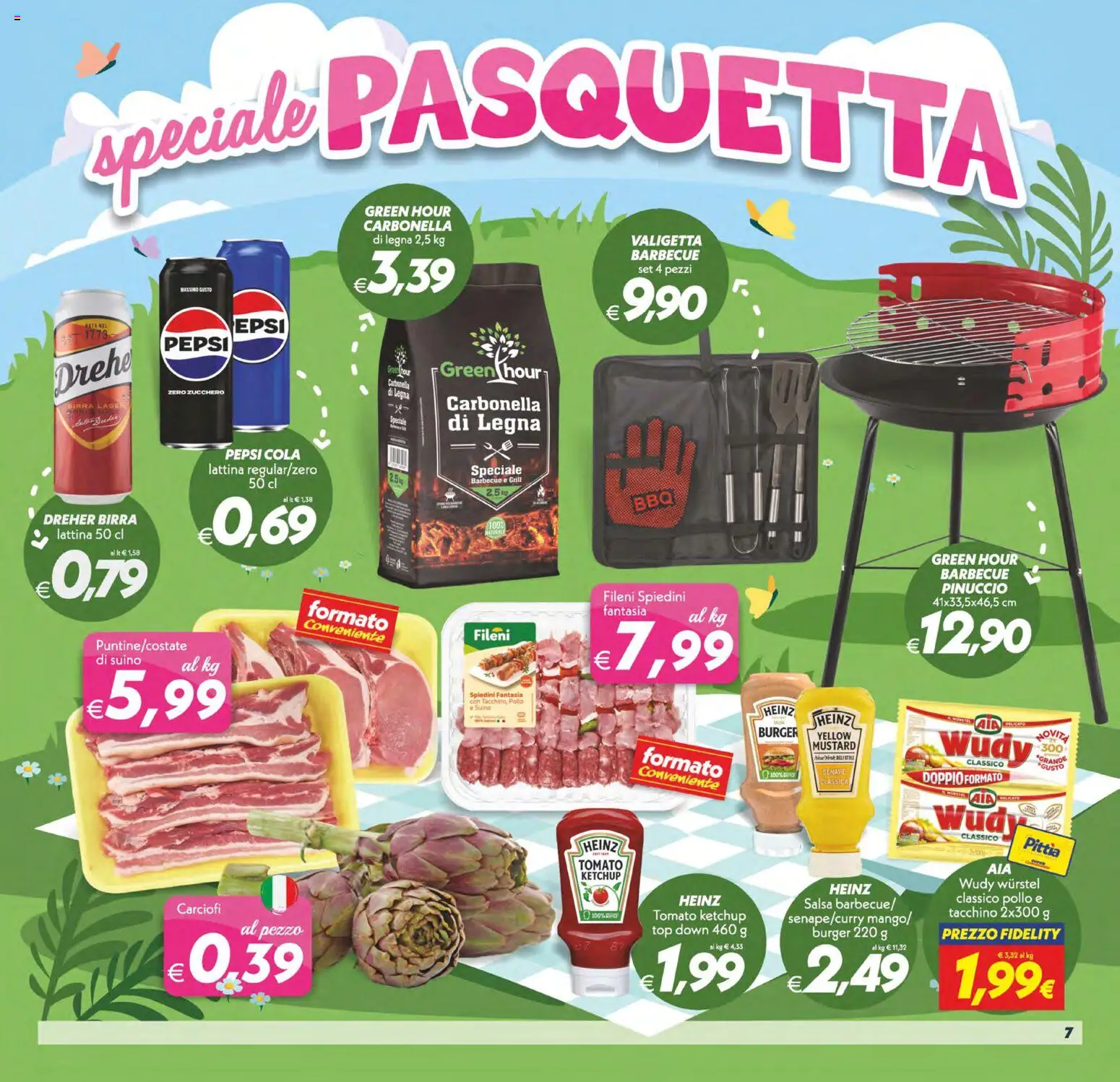 Volantino SuperConveniente del 27.03.2026 | Pagina: 7 | Prodotti: Suino, Barbecue, Carciofi, Senape
