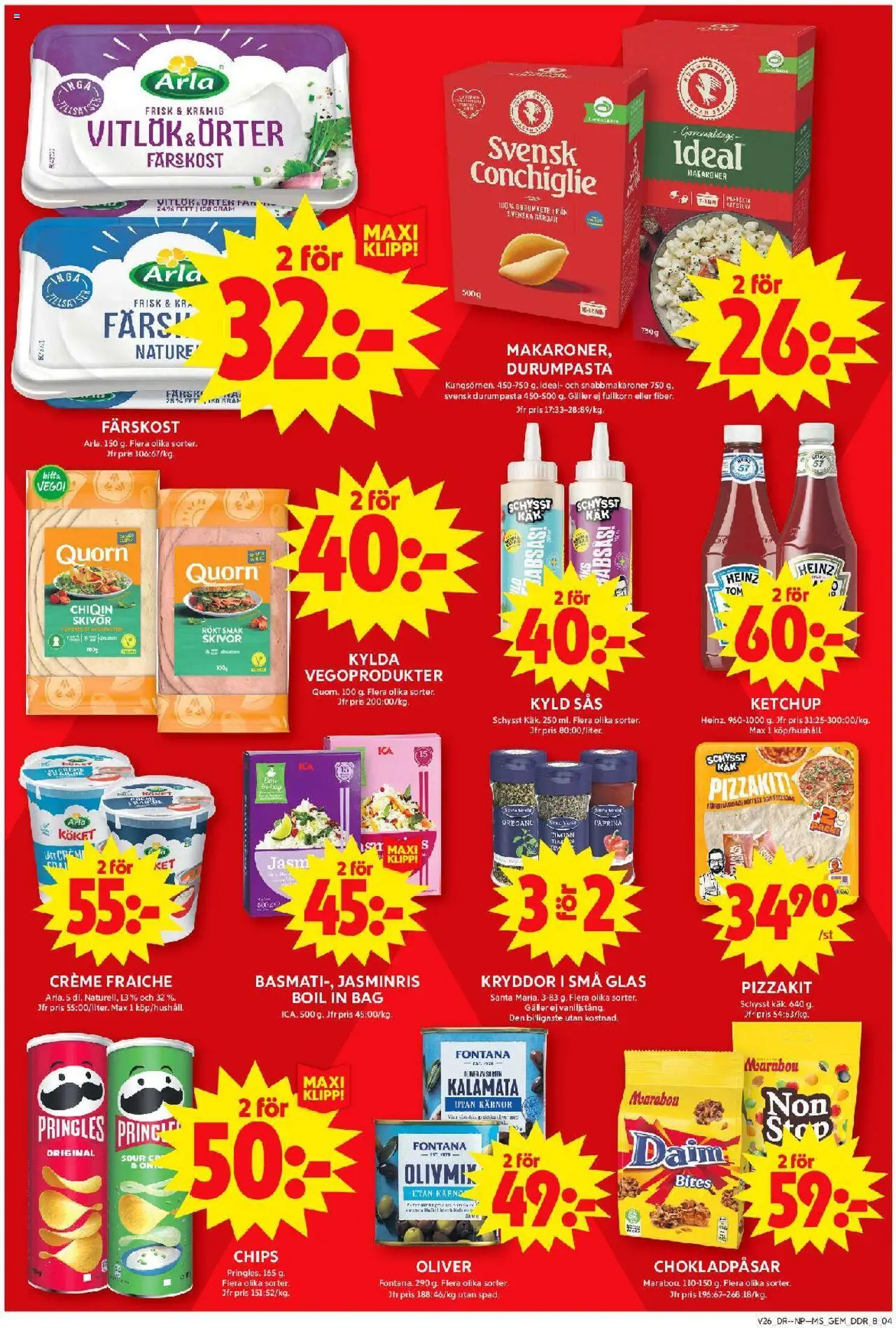 ICA Maxi reklamblad aktuell från 23.06.2025 | Sida: 9 | Produkter: Pringles, Oliver, Creme fraiche, Ketchup