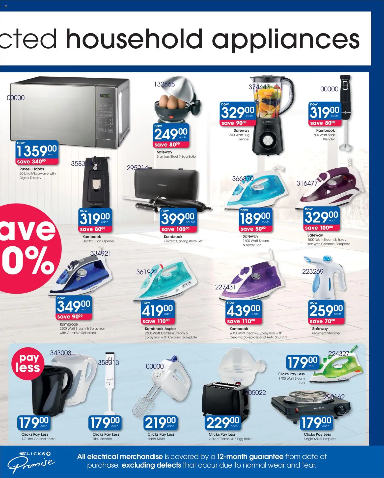New Clicks catalogue – valid from 23.10.2025 | Page: 41 | Products: Kettle, Mixer, Knife set, Blender