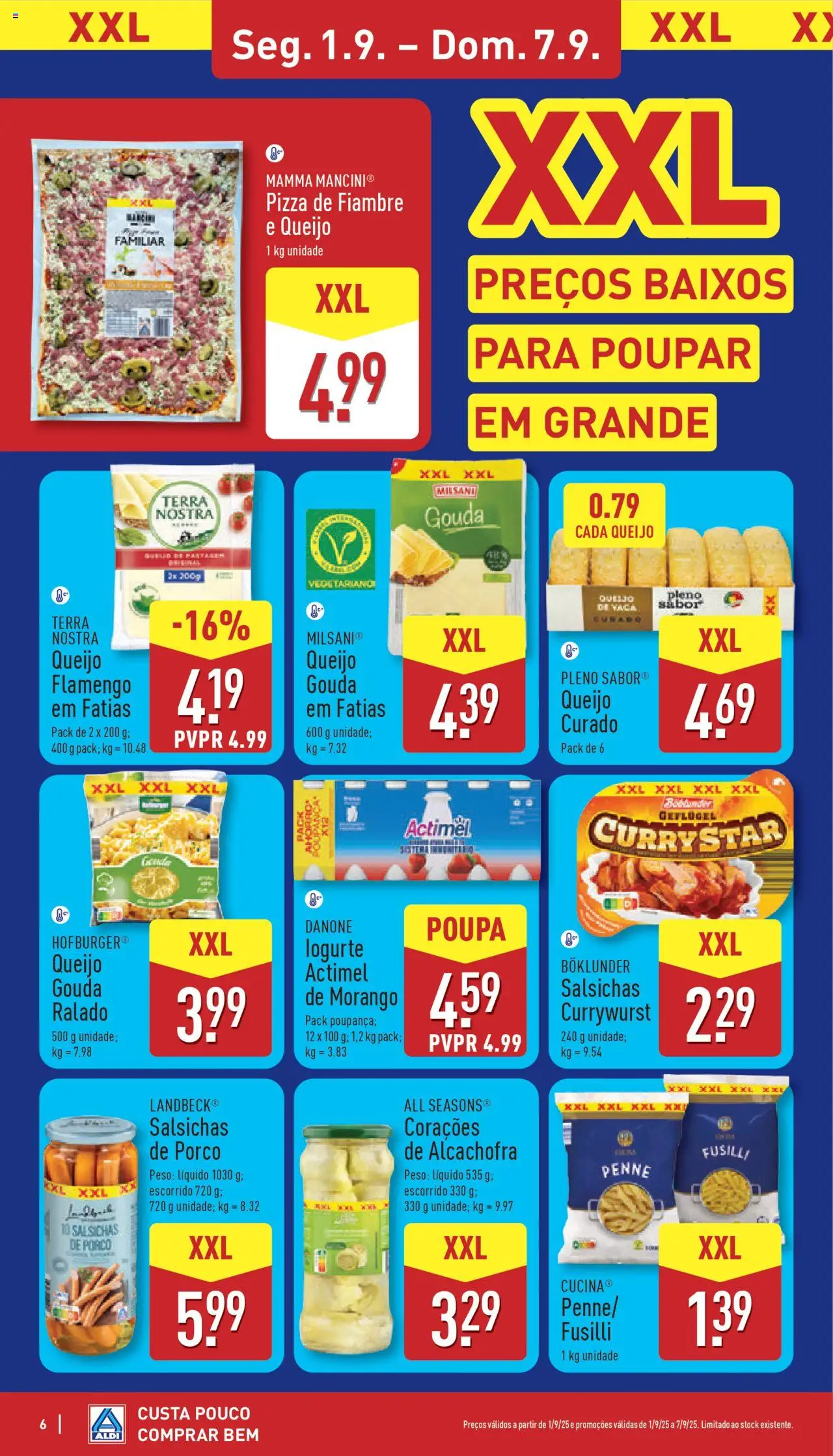 Aldi folheto │ válido de 01.09.2025 | Página: 6 | Produtos: Queijo, Pizza