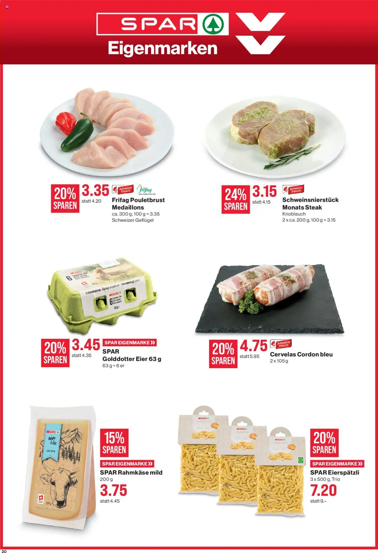 SPAR Aktionen ab 28.08.2025 | Seite: 20 | Produkte: Pouletbrust, Eier, Knoblauch