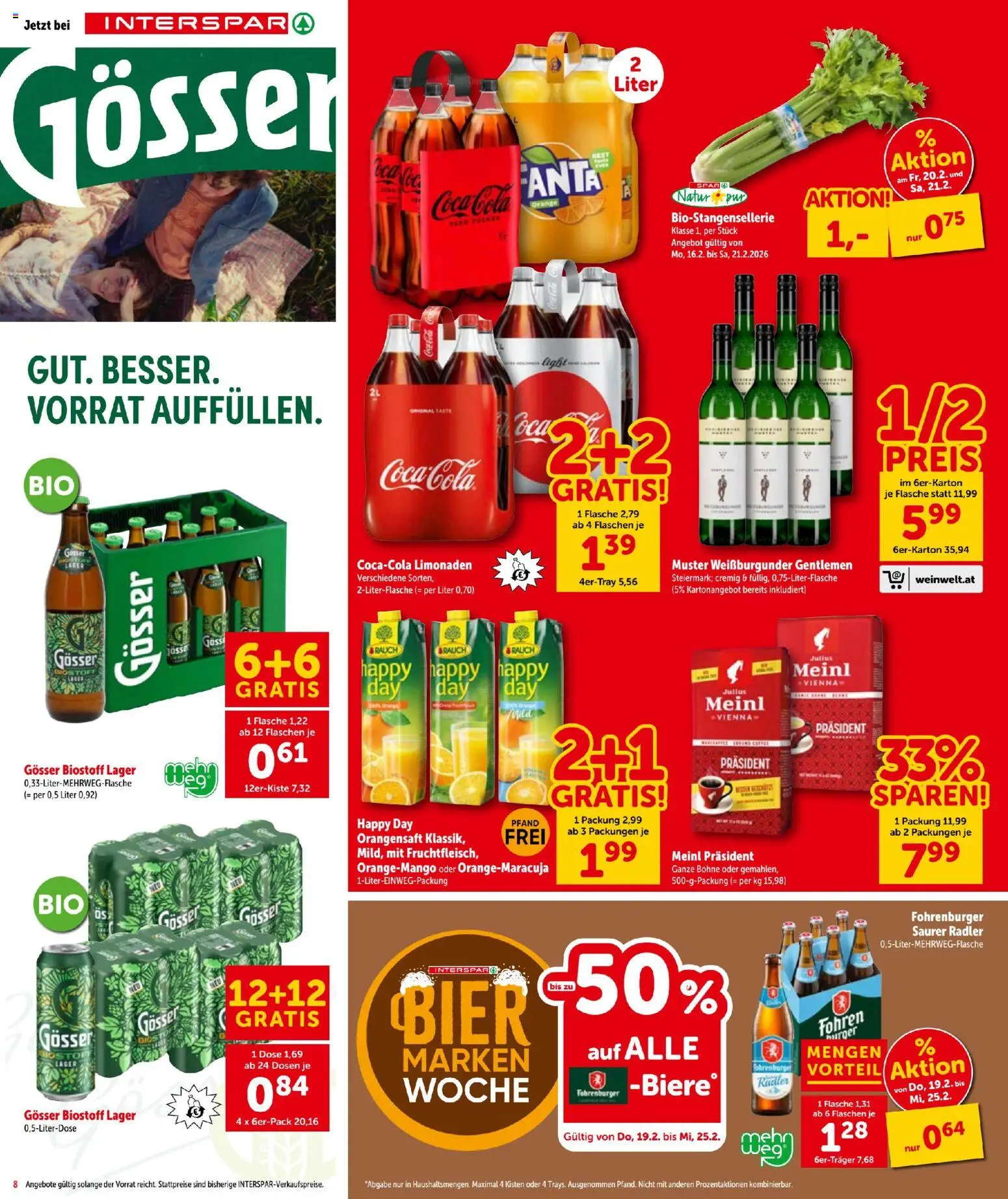 Interspar Flugblatt gültig ab 19.02.2026 | Seite: 8 | Produkte: Bier