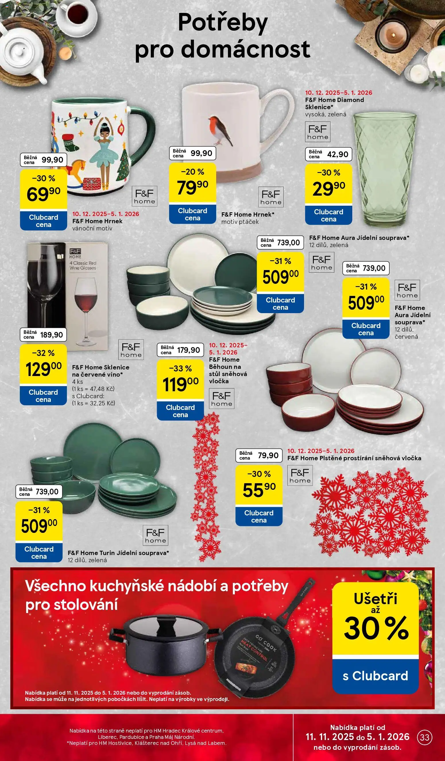 Tesco leták - Hypermarket od 10.12.2025 | Strana: 33 | Produkty: Nádobí, Hrnek, Tuřín, Běhoun na stůl