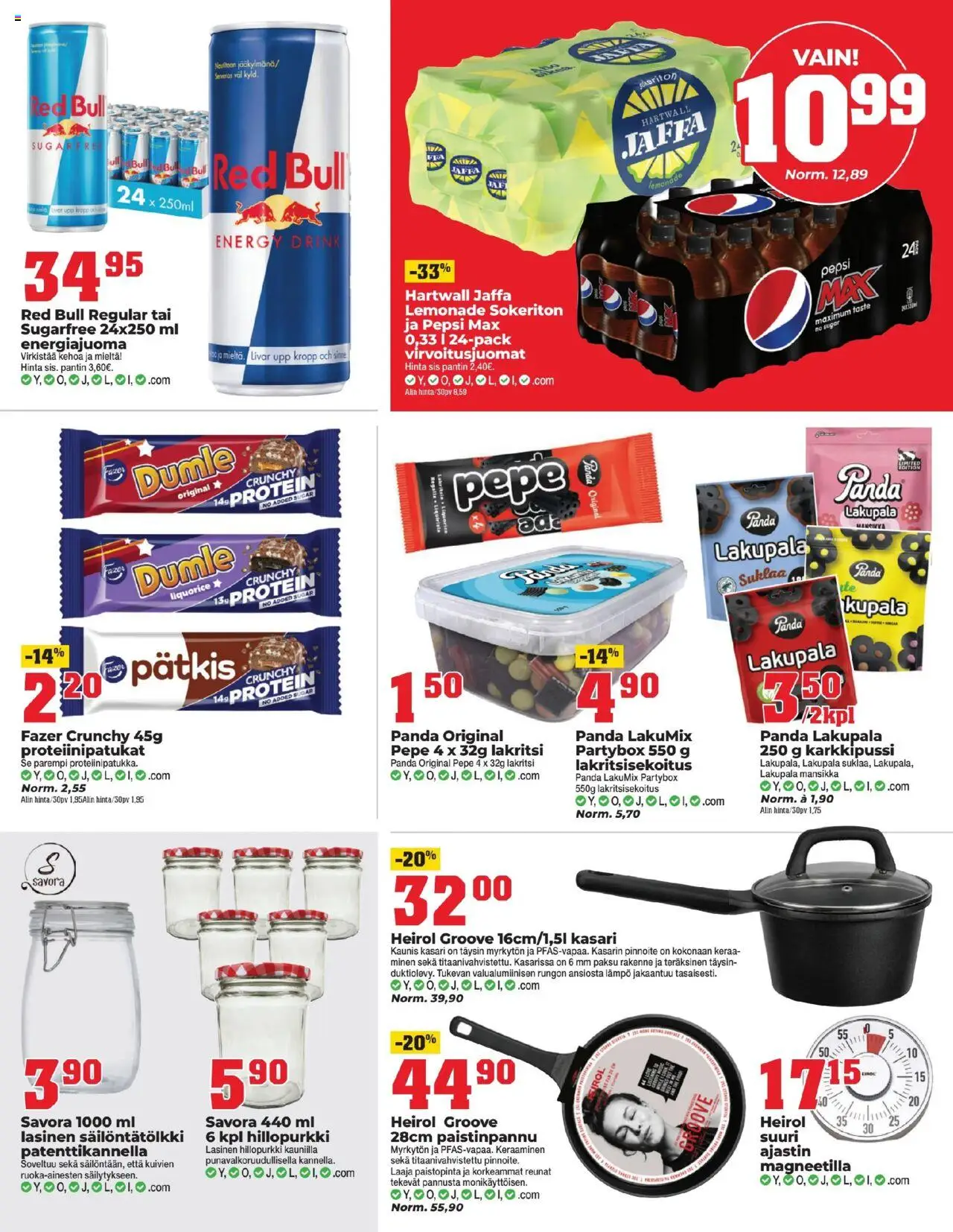  | Sivu: 13 | Tuotteet: Energiajuoma, Pepsi, Suklaa, Lakritsi