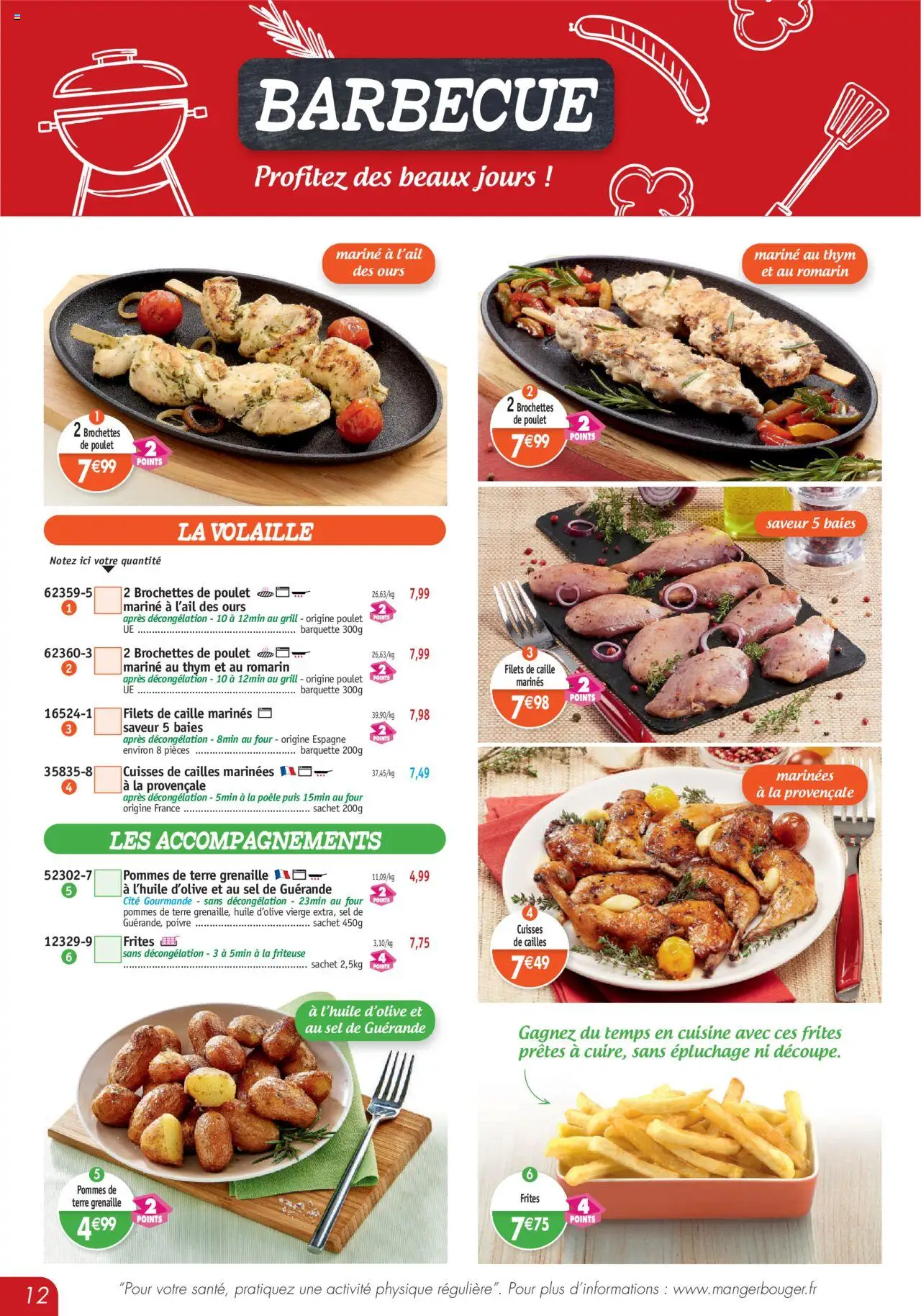  | Page: 12 | Produits: Friteuse, Frites, Poivre, Cailles
