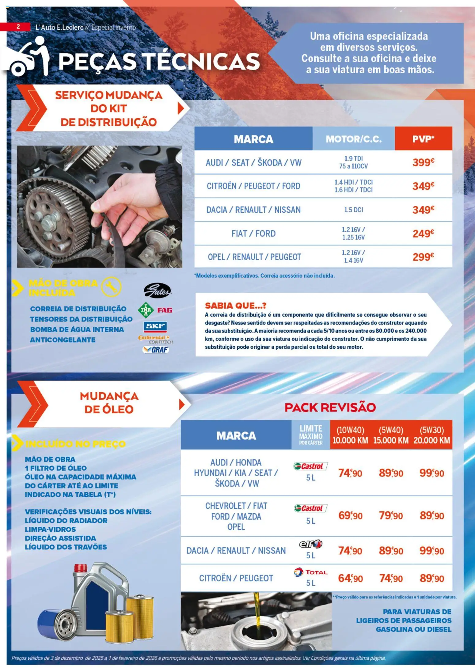 E.Leclerc folheto │ válido de 03.12.2025 | Página: 2 | Produtos: Agua, Radiador, Óleo