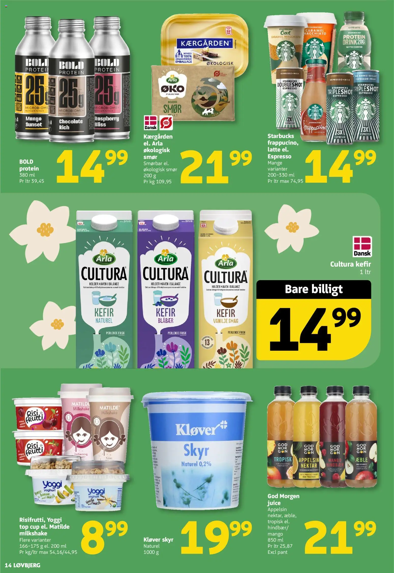 Løvbjerg tilbudsavis – gyldig fra 27.02.2026 | Side: 14 | Produkter: Yoghurt, Milkshake, Hindbær, Vanilje
