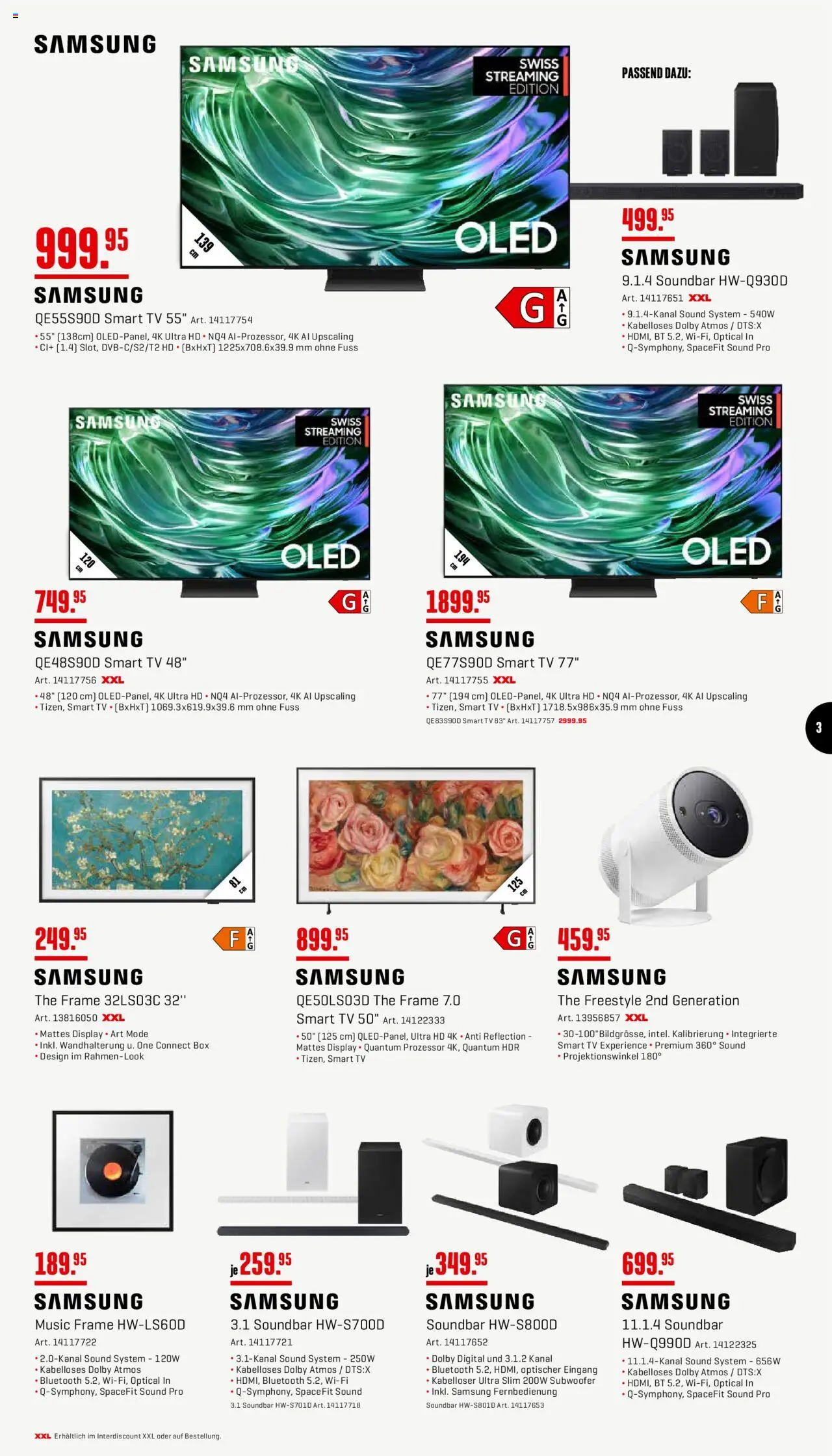 Interdiscount Aktionen ab 18.08.2025 | Seite: 3 | Produkte: Box, Soundbar, TV, Samsung