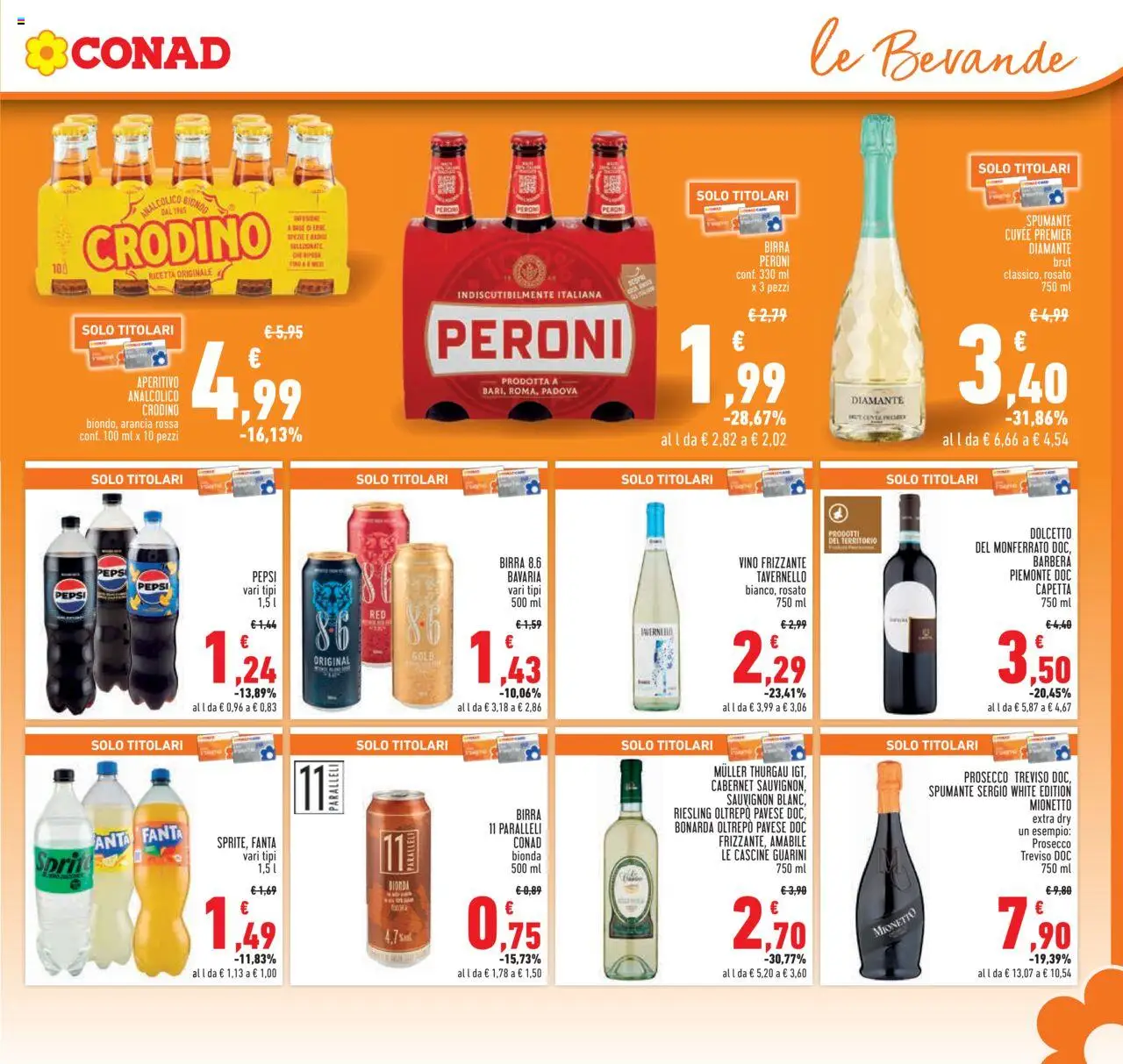 Volantino Conad del 11.09.2025 | Pagina: 21 | Prodotti: Birra, Prosecco, Vino, Arancia