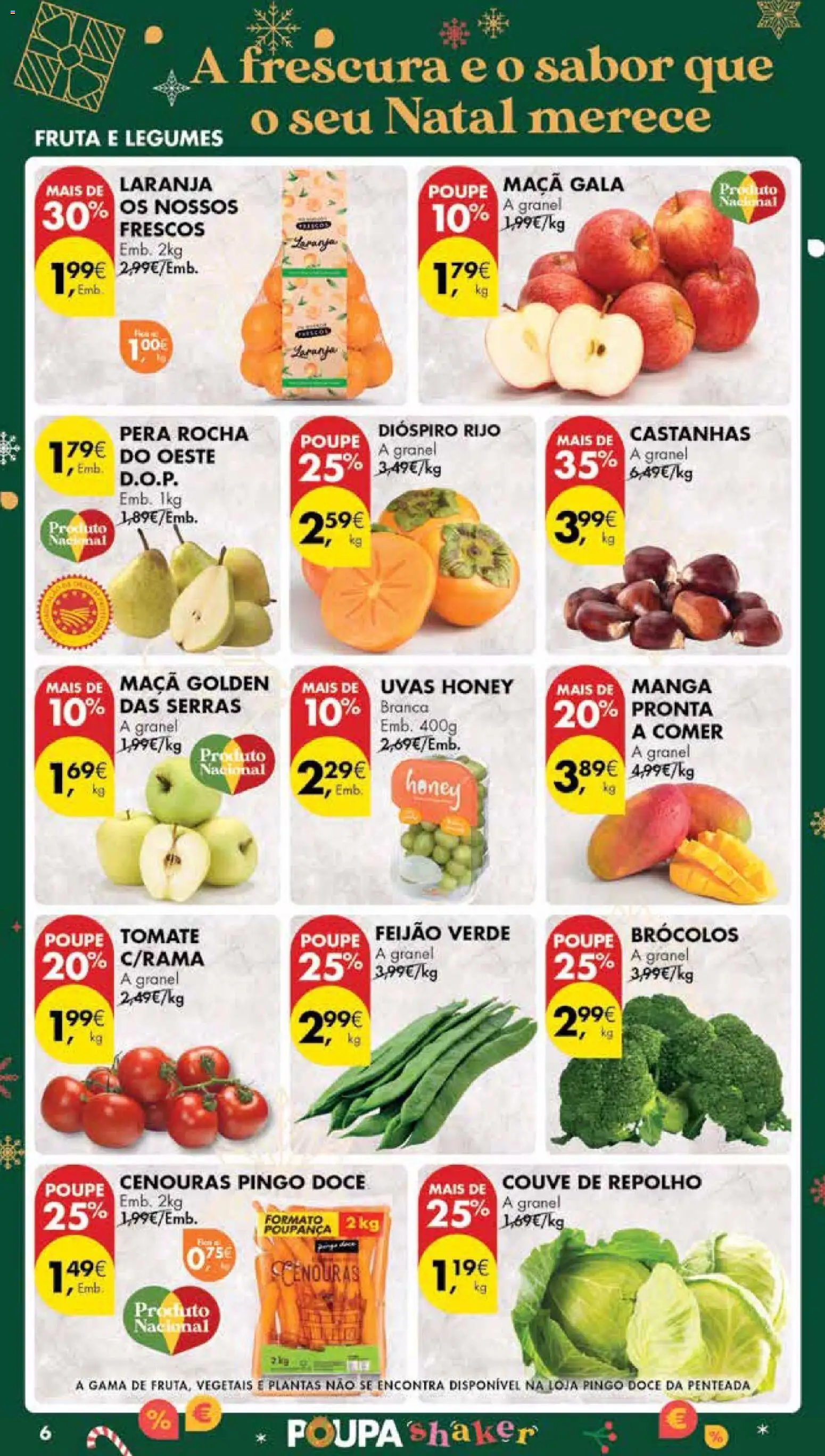 Pingo Doce Poupe Esta Semana Madeira │ válido de 09.12.2025 | Página: 6 | Produtos: Repolho, Castanhas, Uvas, Couve