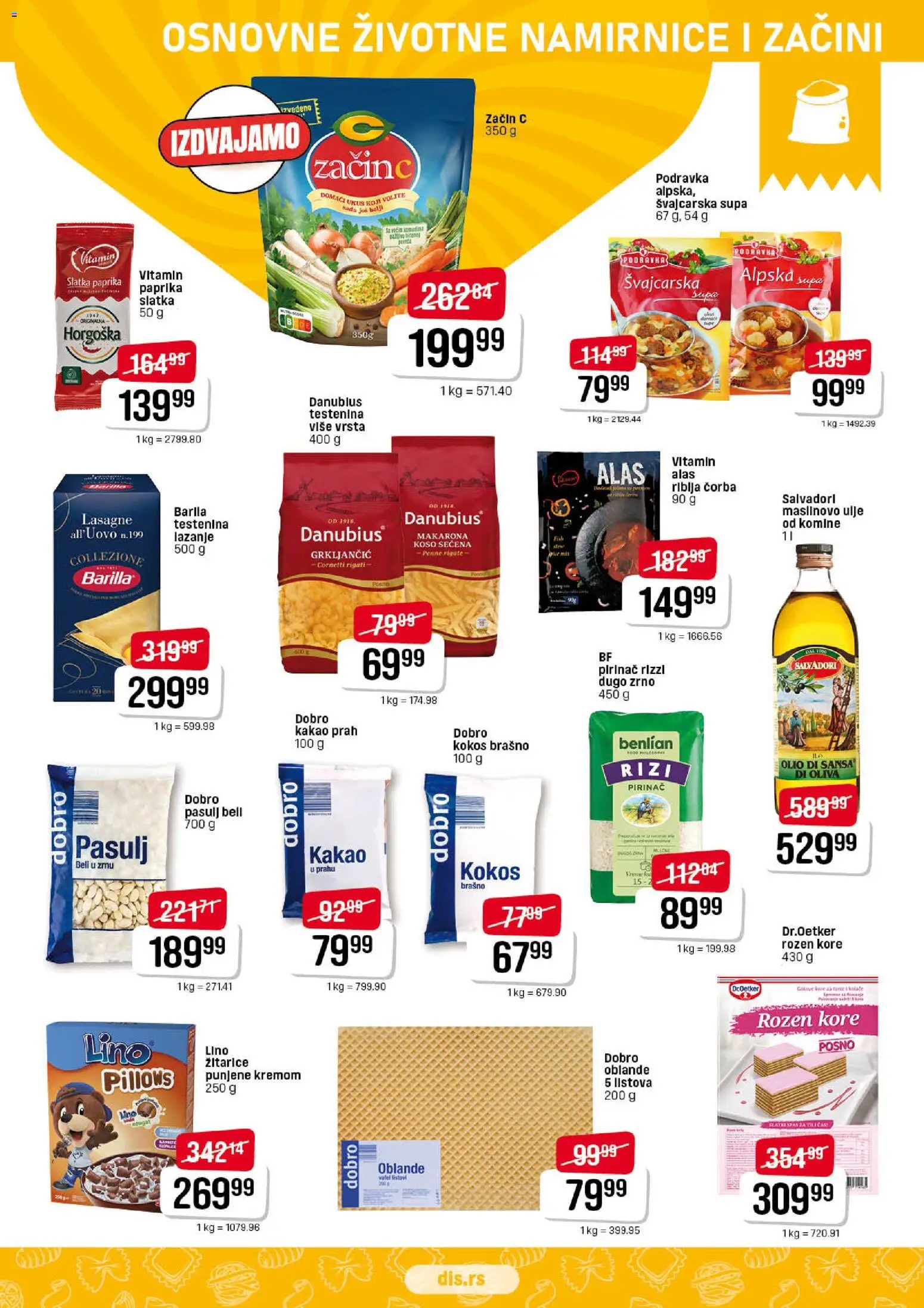 Super DIS katalog - važi od 23.04.2026 | Strana: 7 | Proizvode: Žitarice, Brašno, Lazanje, Ulje