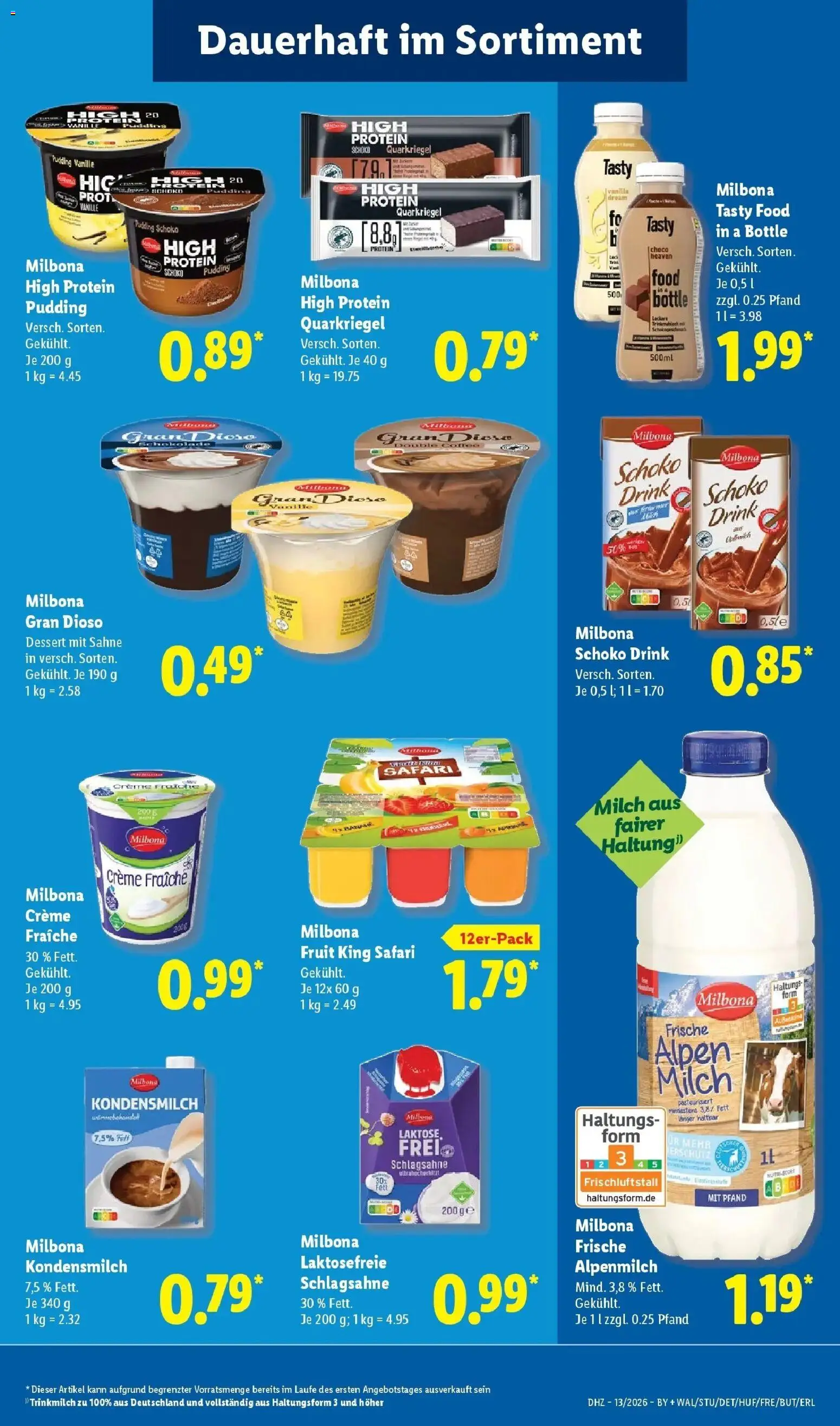 Lidl Prospekt München-laim – gültig ab 23.03.2026 | Seite: 21 | Produkte: Schlagsahne, Milch, Pudding, Creme