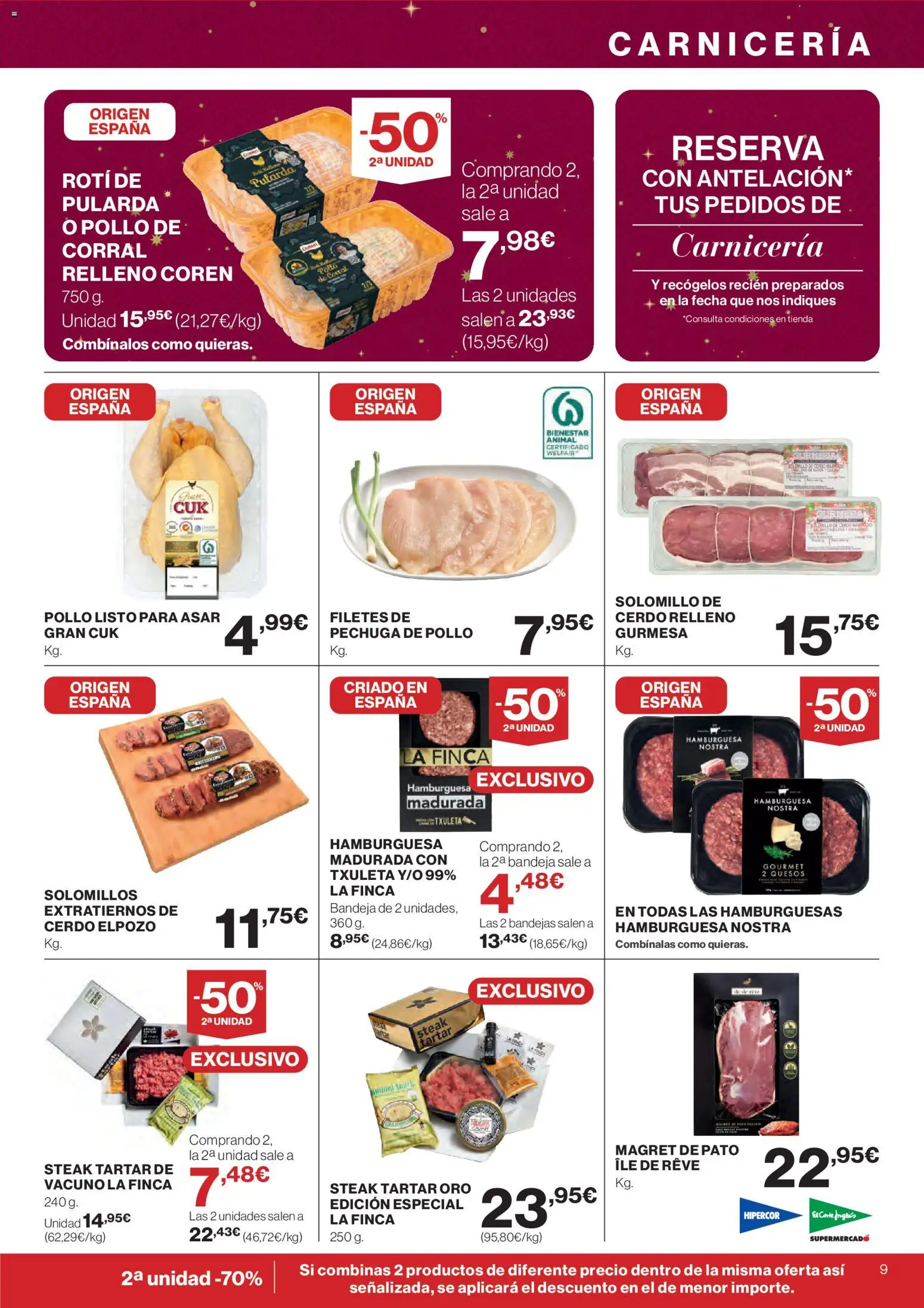 Hipercor catálogo │ válido desde el 18.12.2025 | Página: 9 | Productos: Cerdo, Σοκολατούχο γάλα, Bandeja
