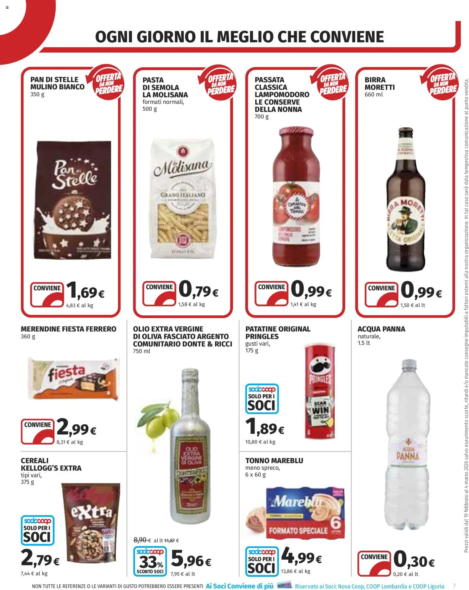 Volantino COOP del 19.02.2026 | Pagina: 7 | Prodotti: Birra, Panna, Data, Olio extra vergine