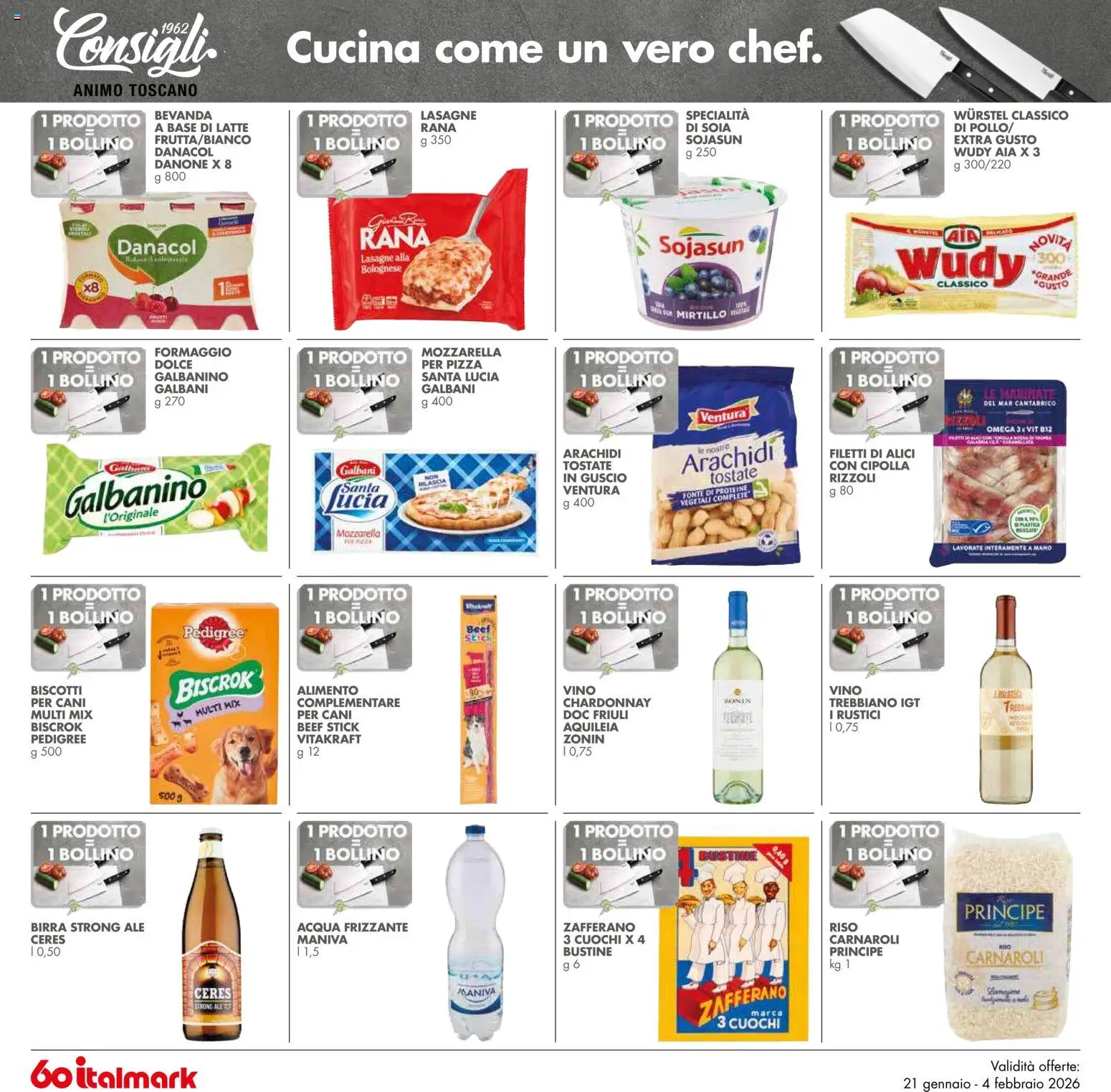 Volantino Italmark del 21.01.2026 | Pagina: 30 | Prodotti: Tè, Acqua, Arachidi, Alici