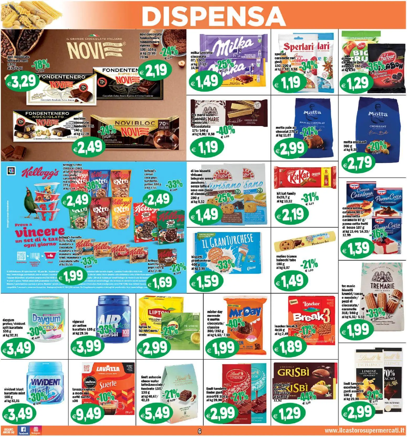 Volantino Il Castoro del 06.03.2026 | Pagina: 6 | Prodotti: Cioccolato, Caramelle, Tubo, Astuccio