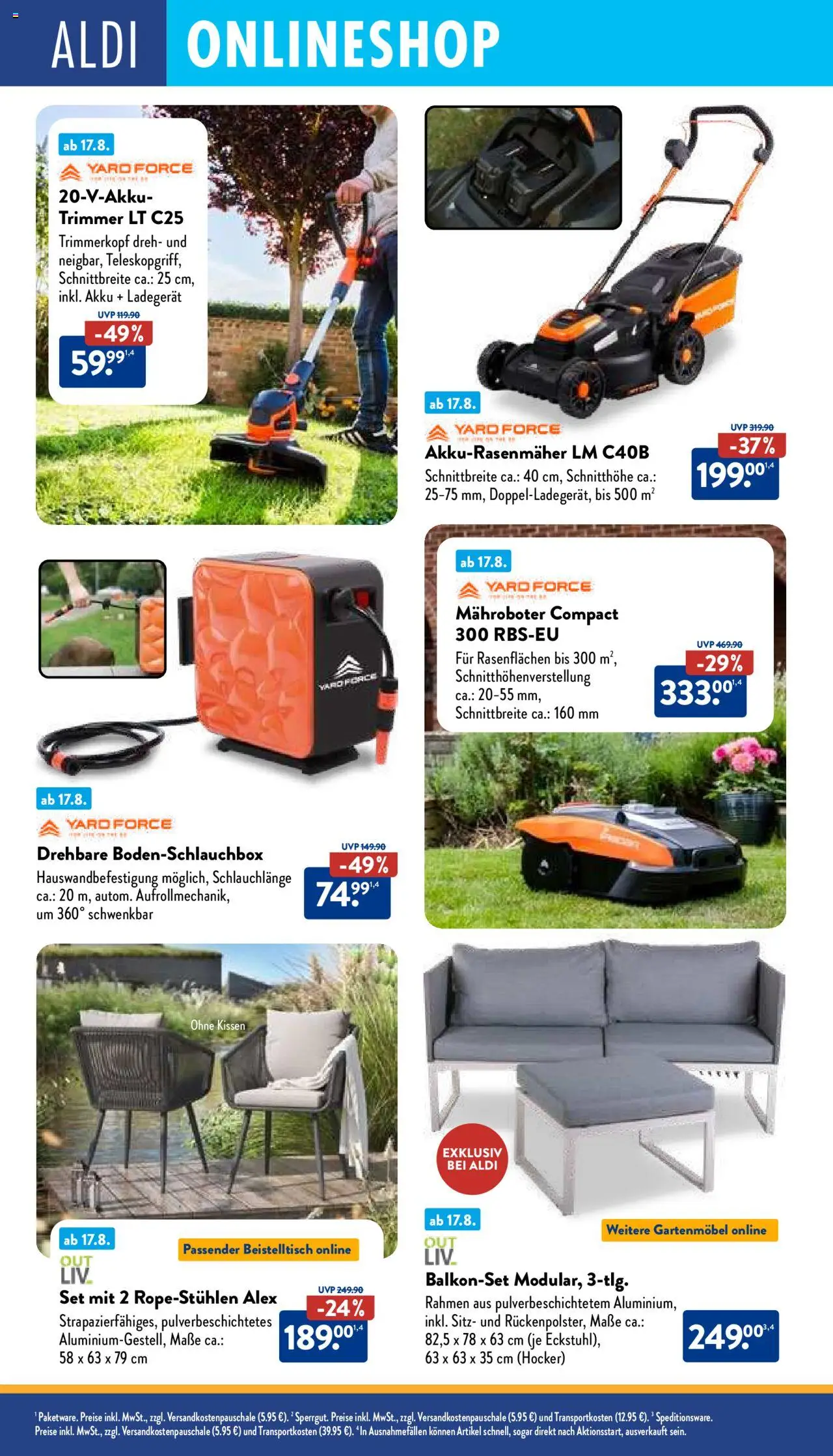 Aldi Prospekt 	 - gültig ab dem 18.08.2025 | Seite: 32 | Produkte: Beistelltisch, Kissen, Gartenmöbel, Ladegerät