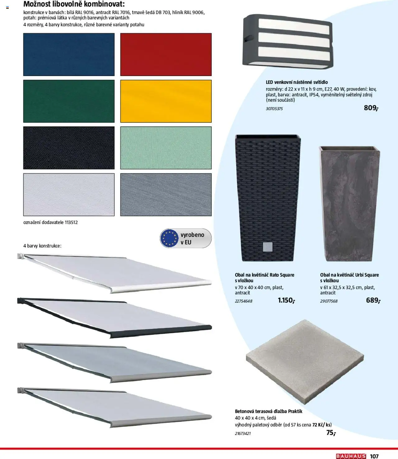 Bauhaus katalog Zahradní nábytek od 01.04.2025 | Strana: 107 | Produkty: Dlažba, Květináč, Barvy, LED